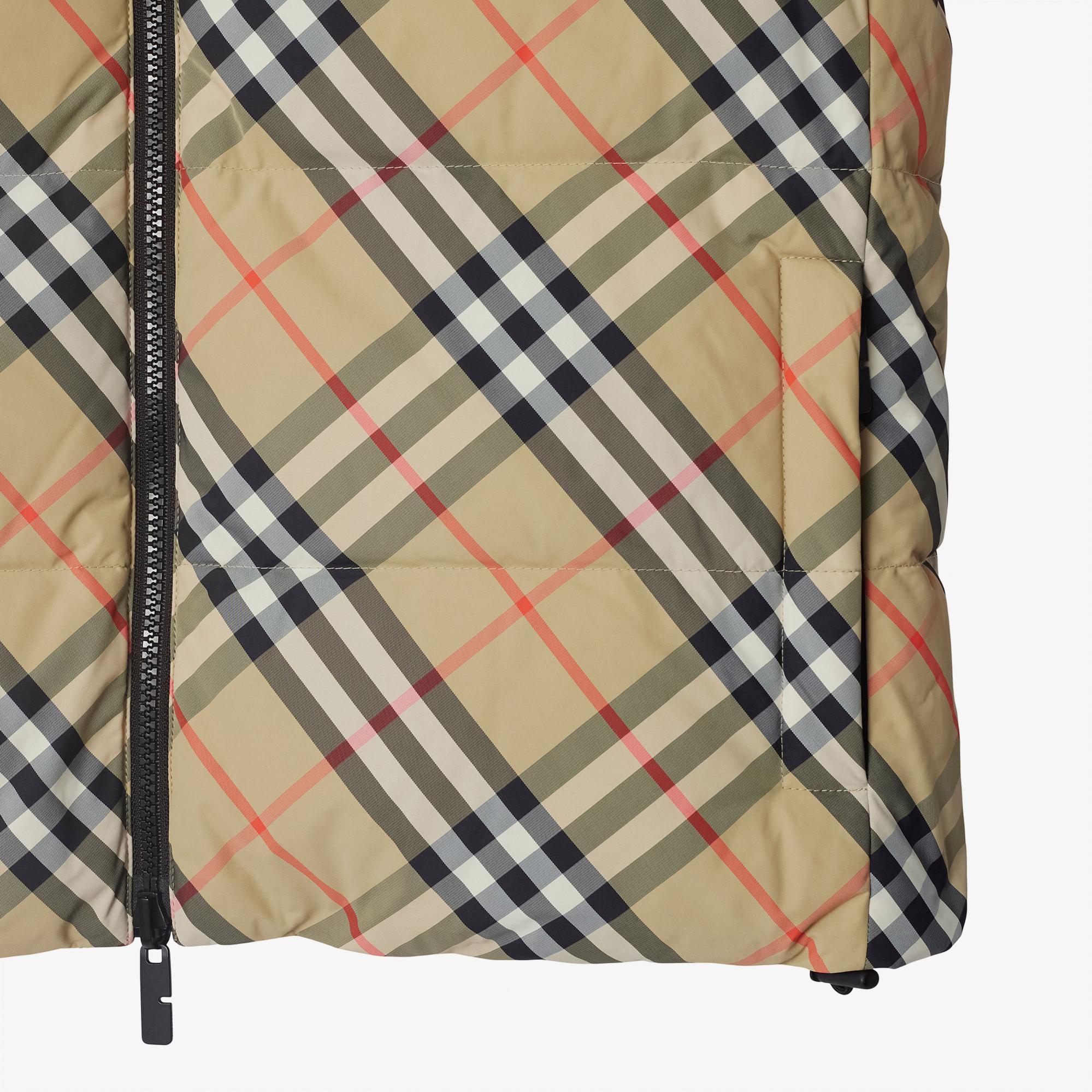 Burberry Reversible Check Harter Puffer Kadın Bej Yelek