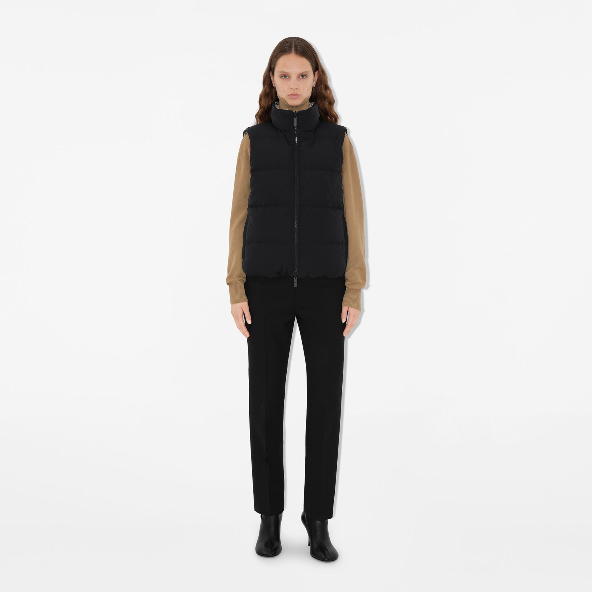 Burberry Reversible Check Harter Puffer Kadın Bej Yelek