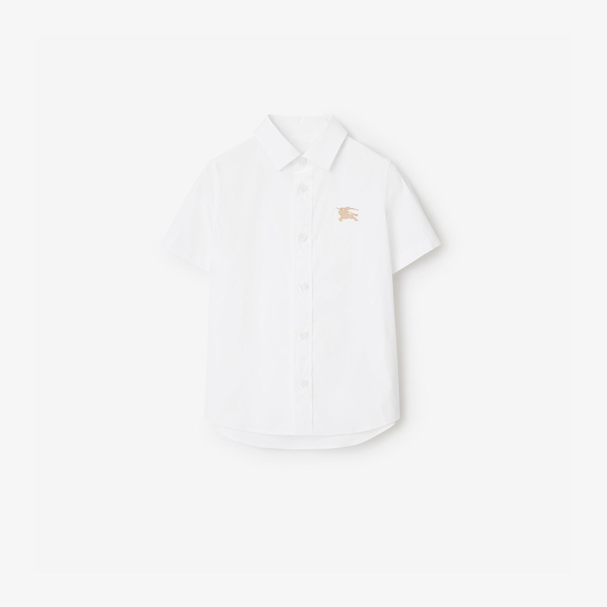 Burberry Owen Stretch Cotton Çocuk Beyaz Gömlek