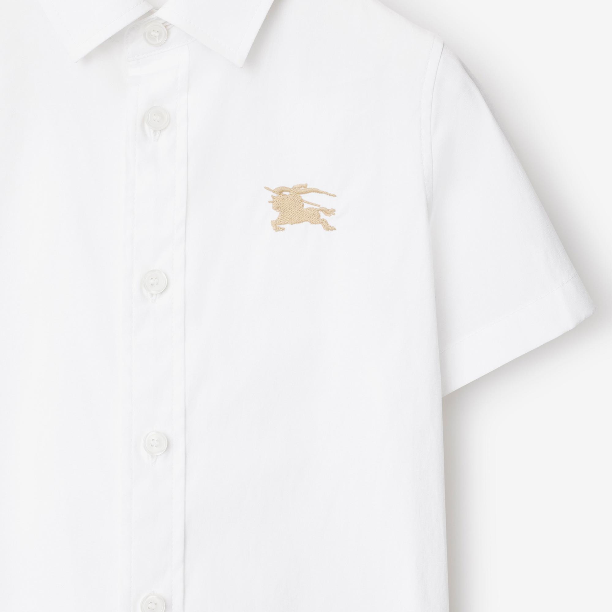 Burberry Owen Stretch Cotton Çocuk Beyaz Gömlek