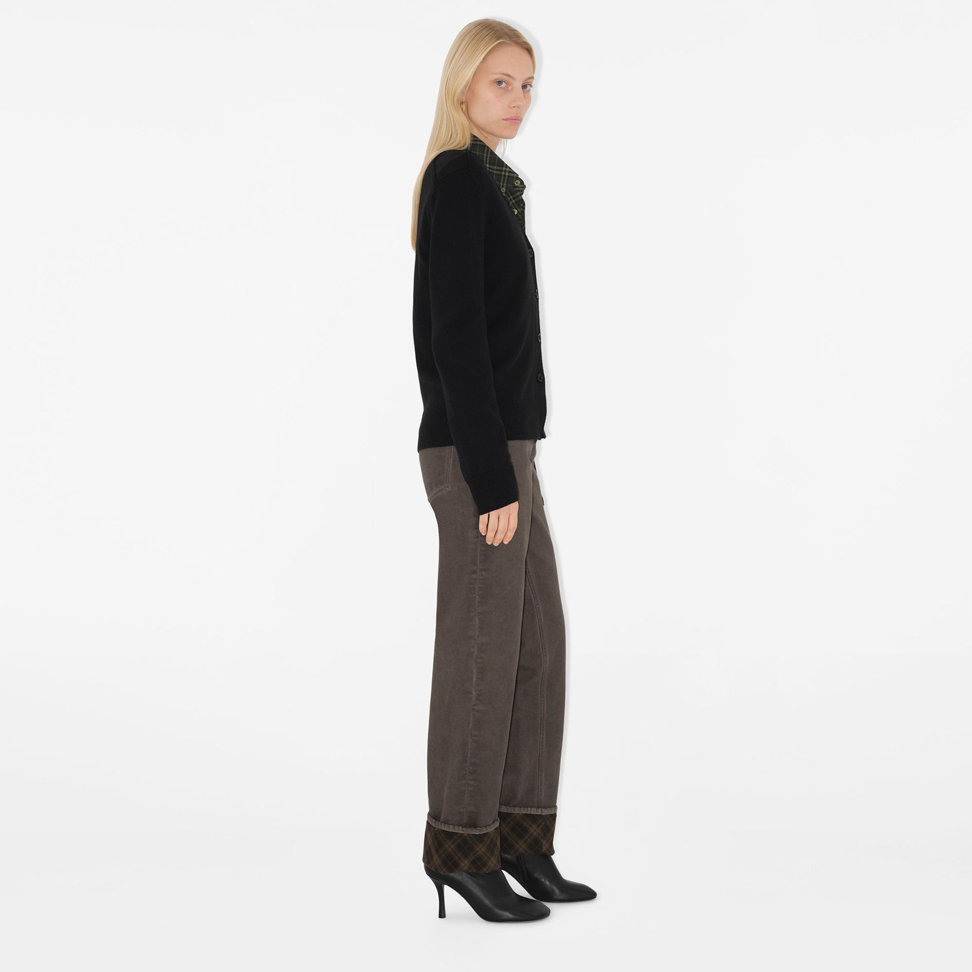 Burberry Smt Label Wool Cardigan Kadın Siyah Hırka