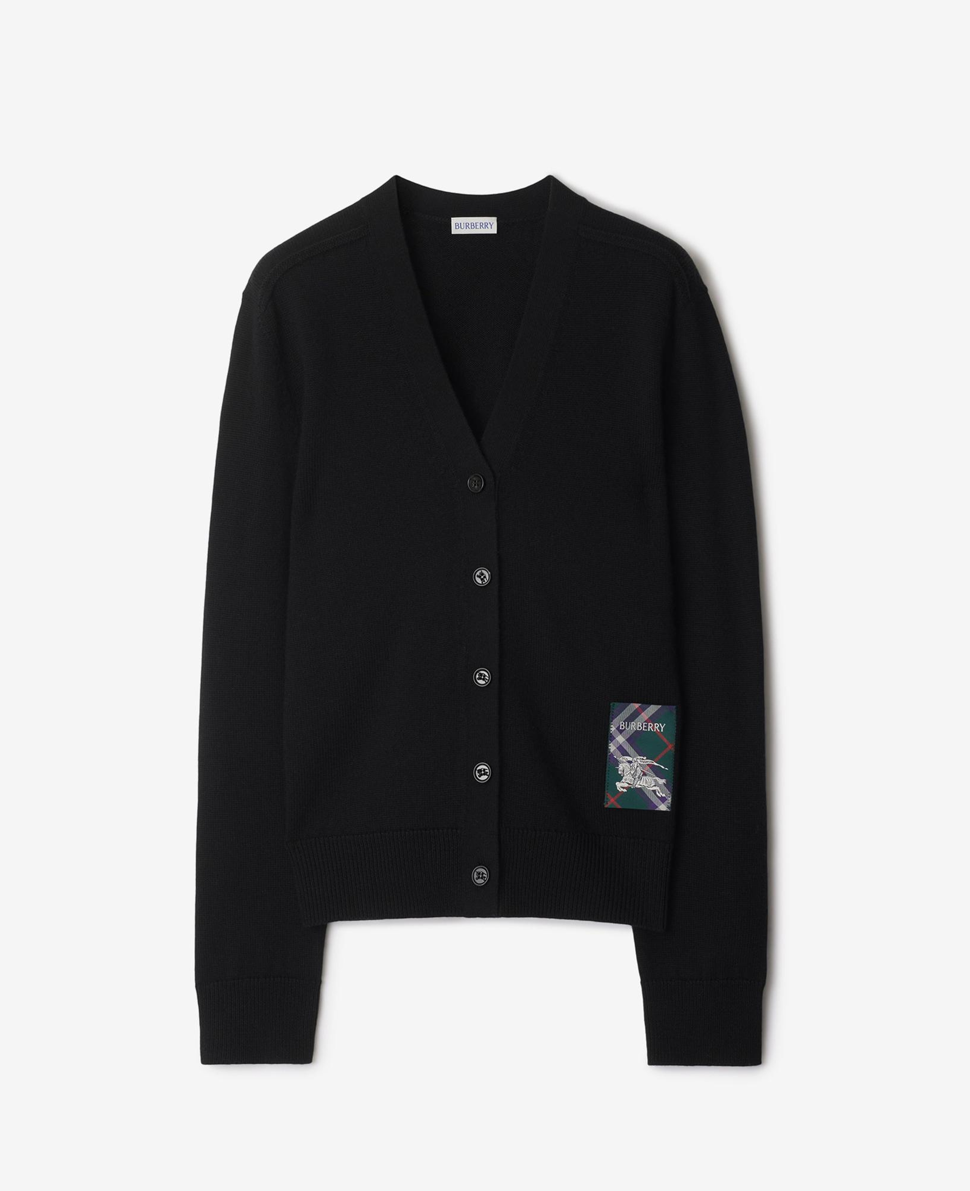 Burberry Smt Label Wool Cardigan Kadın Siyah Hırka