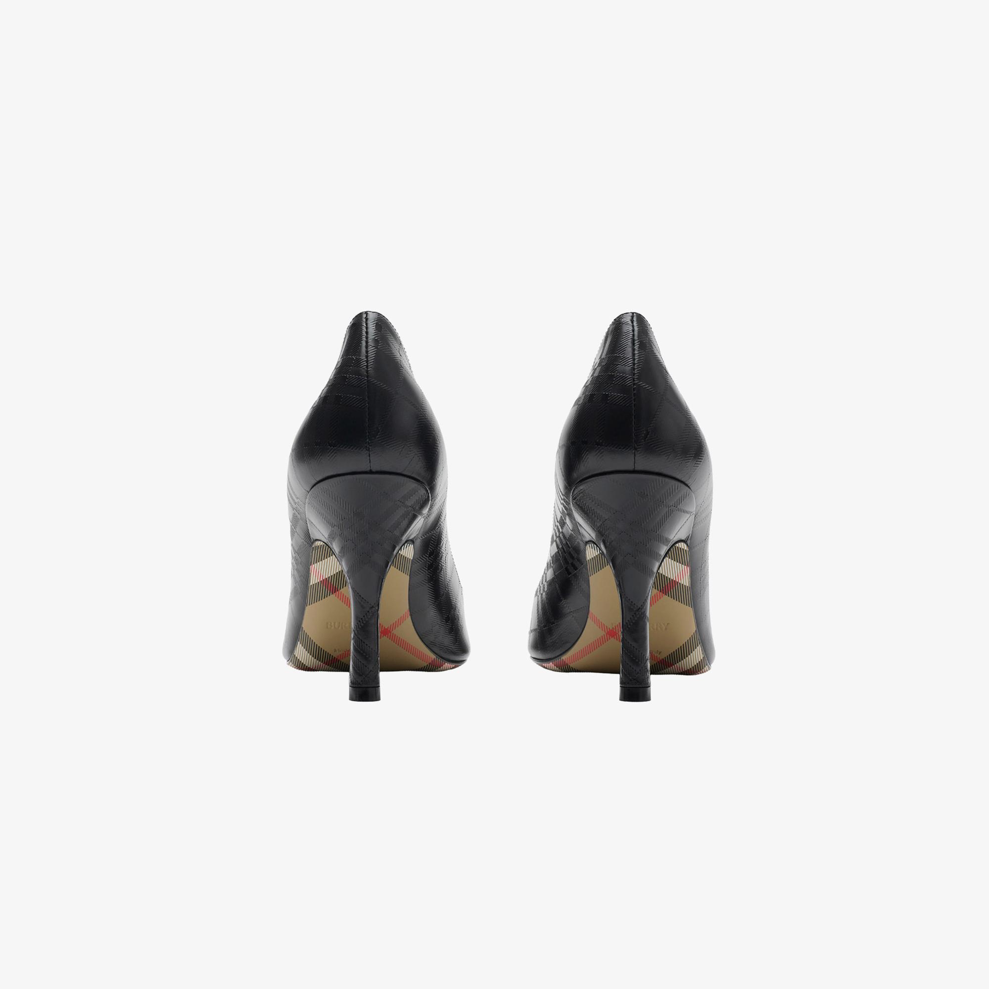 Burberry Dame Leather Pump Kadın Siyah Topuklu Ayakkabı