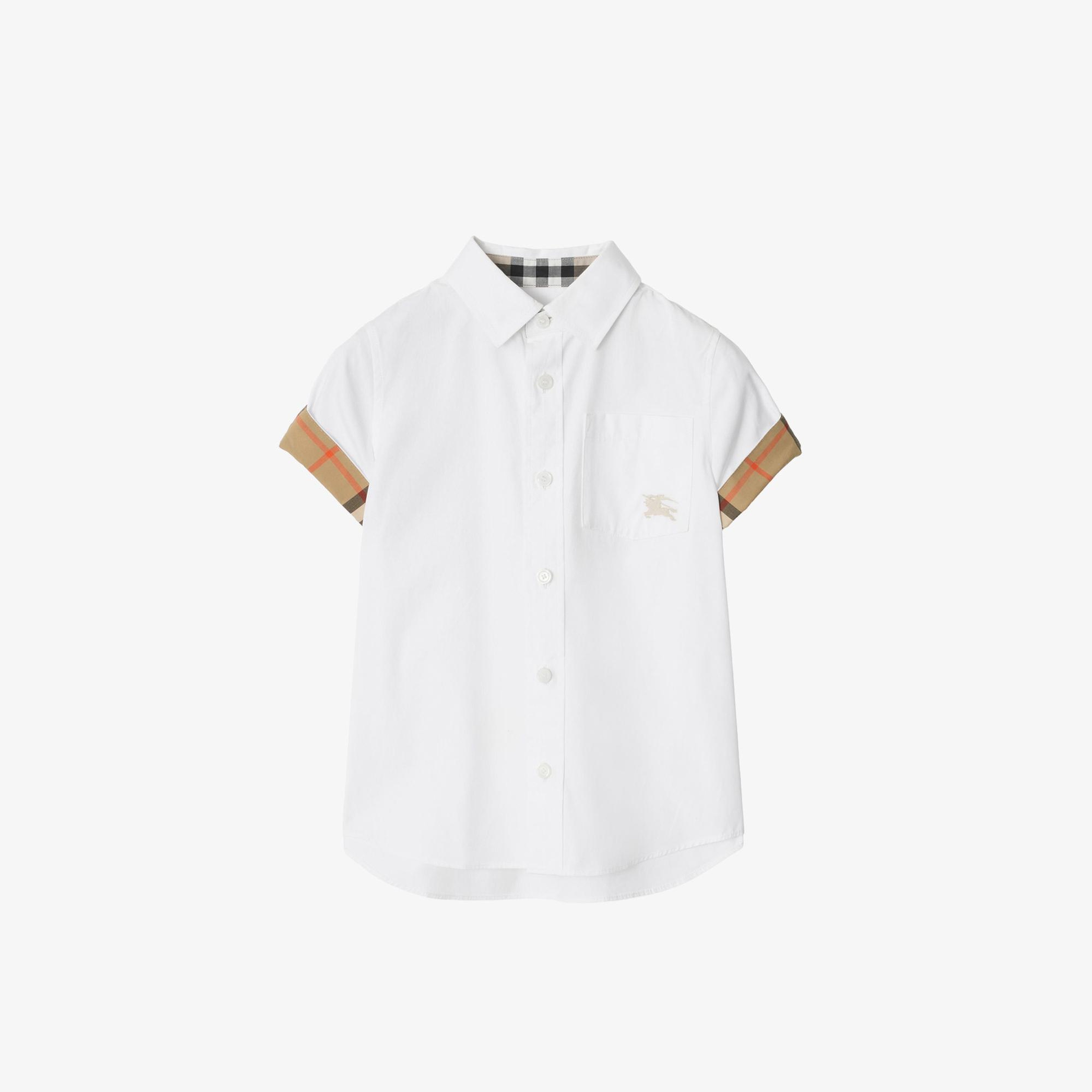 Burberry Owen Check Çocuk Beyaz Gömlek