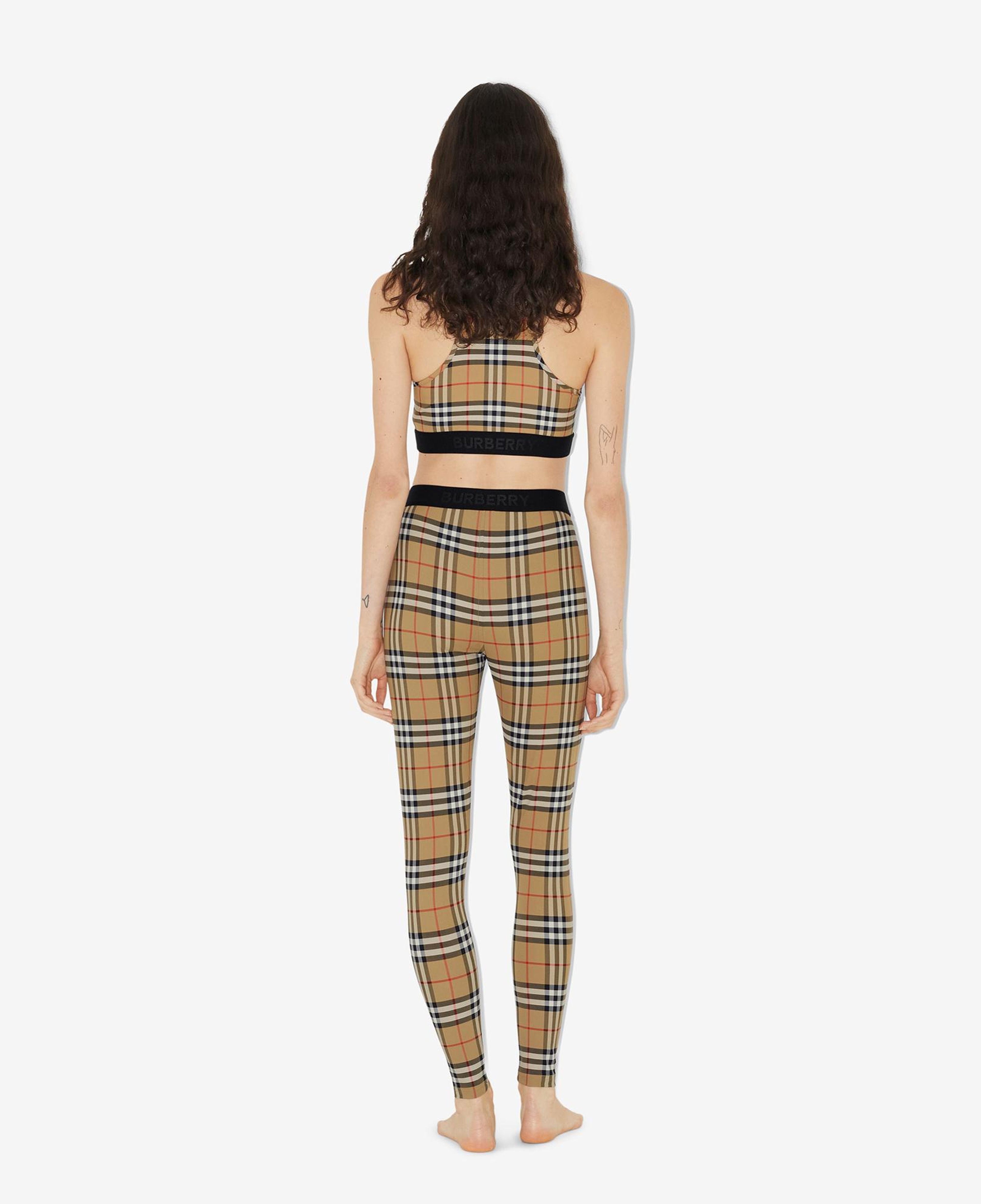 Burberry Check Stretch Jersey Kadın Bej Pantolon