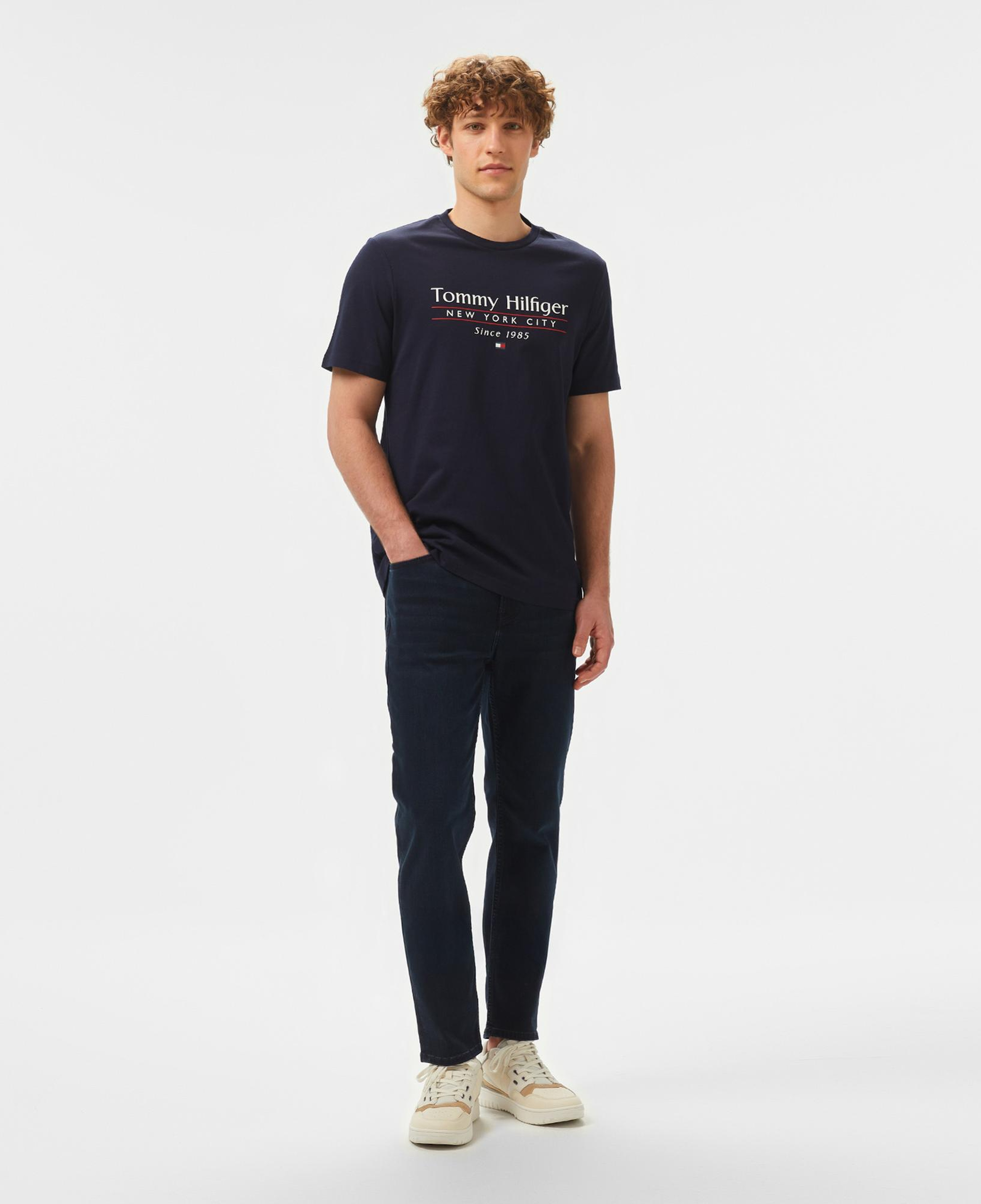 Tommy Hilfiger Center Stack Erkek Mavi T-Shirt