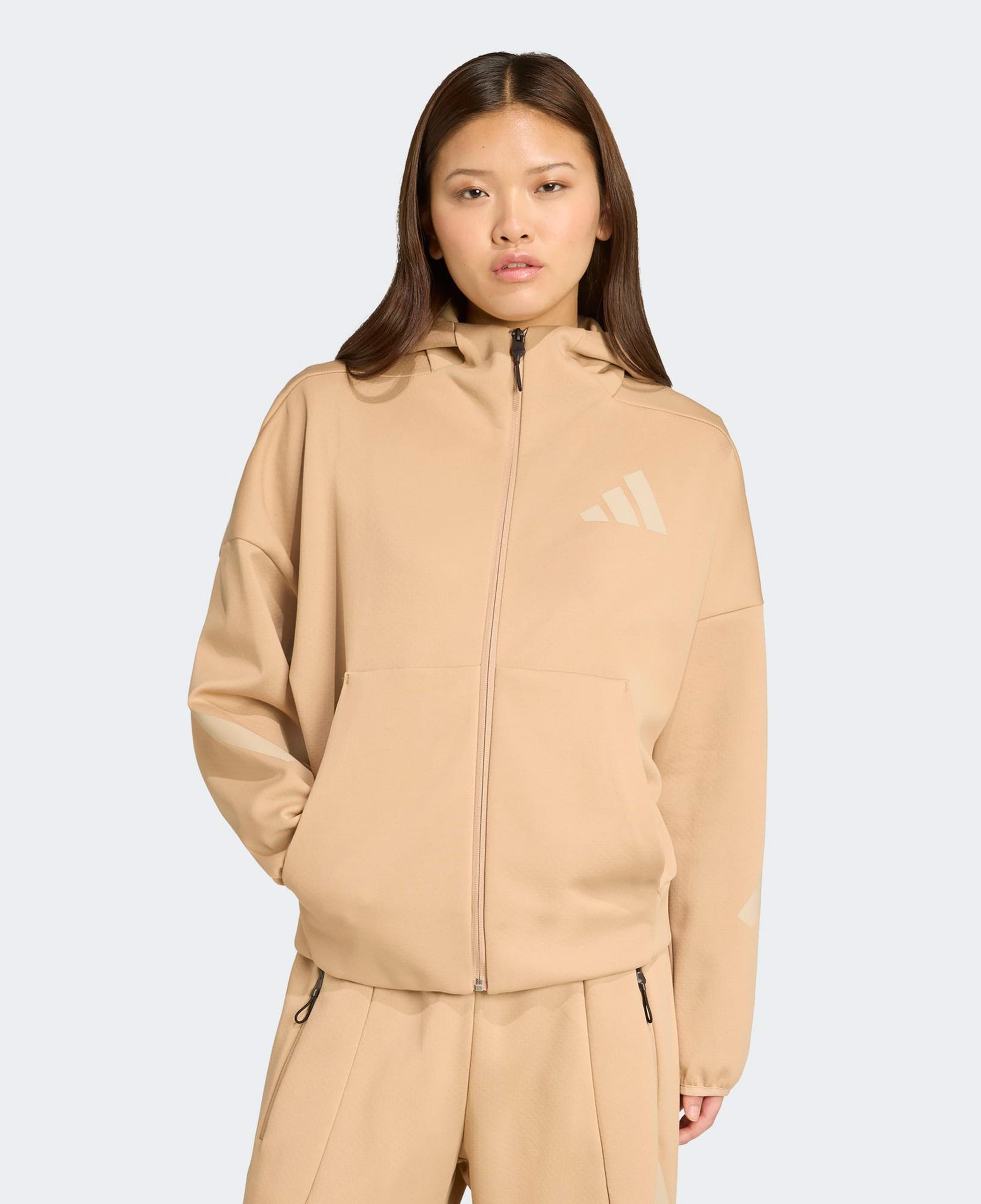 Adidas W Z.N.E. Full Zip Kadın Kahverengi Eşofman Üstü