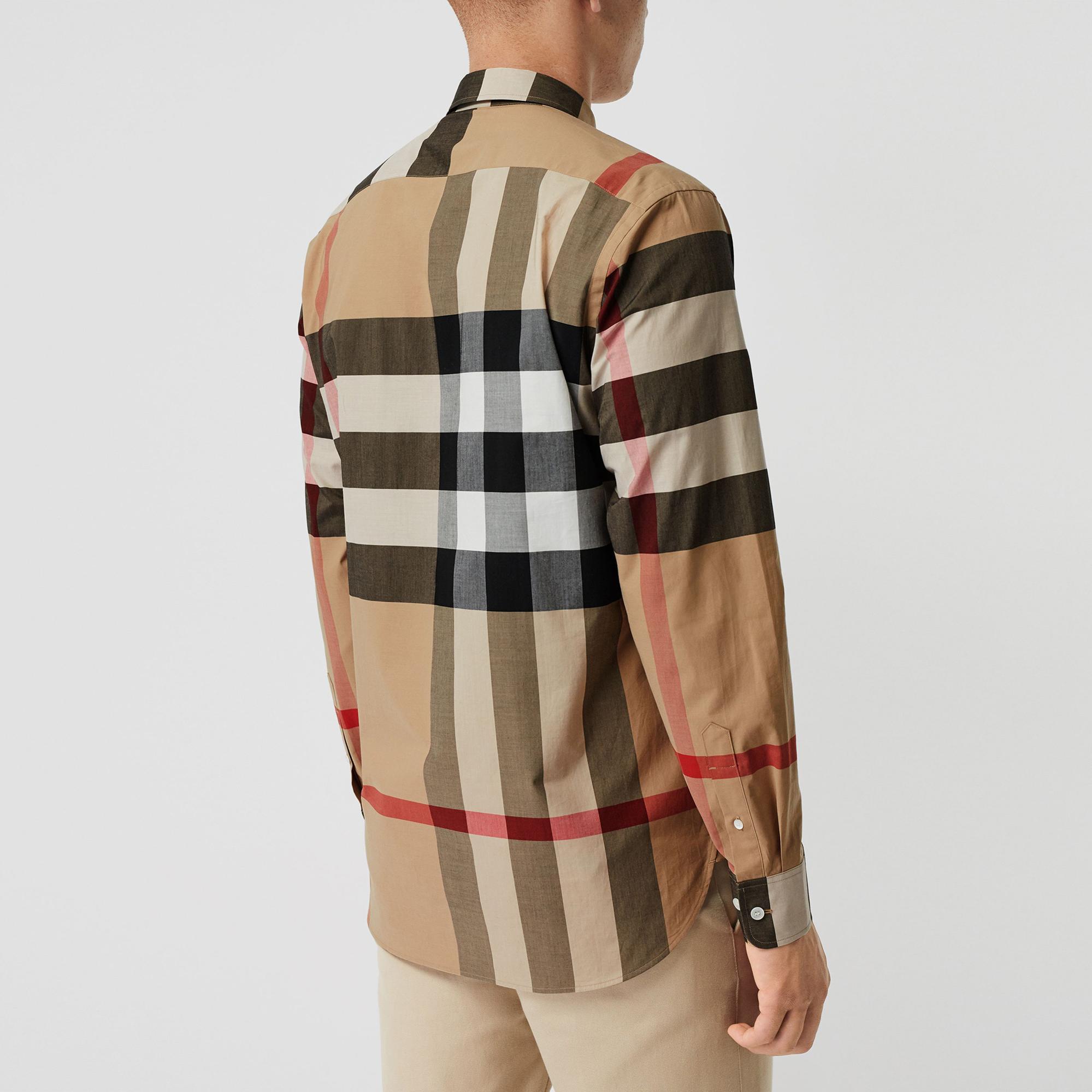 Burberry Windsor Stretch Cotton Erkek Bej Gömlek