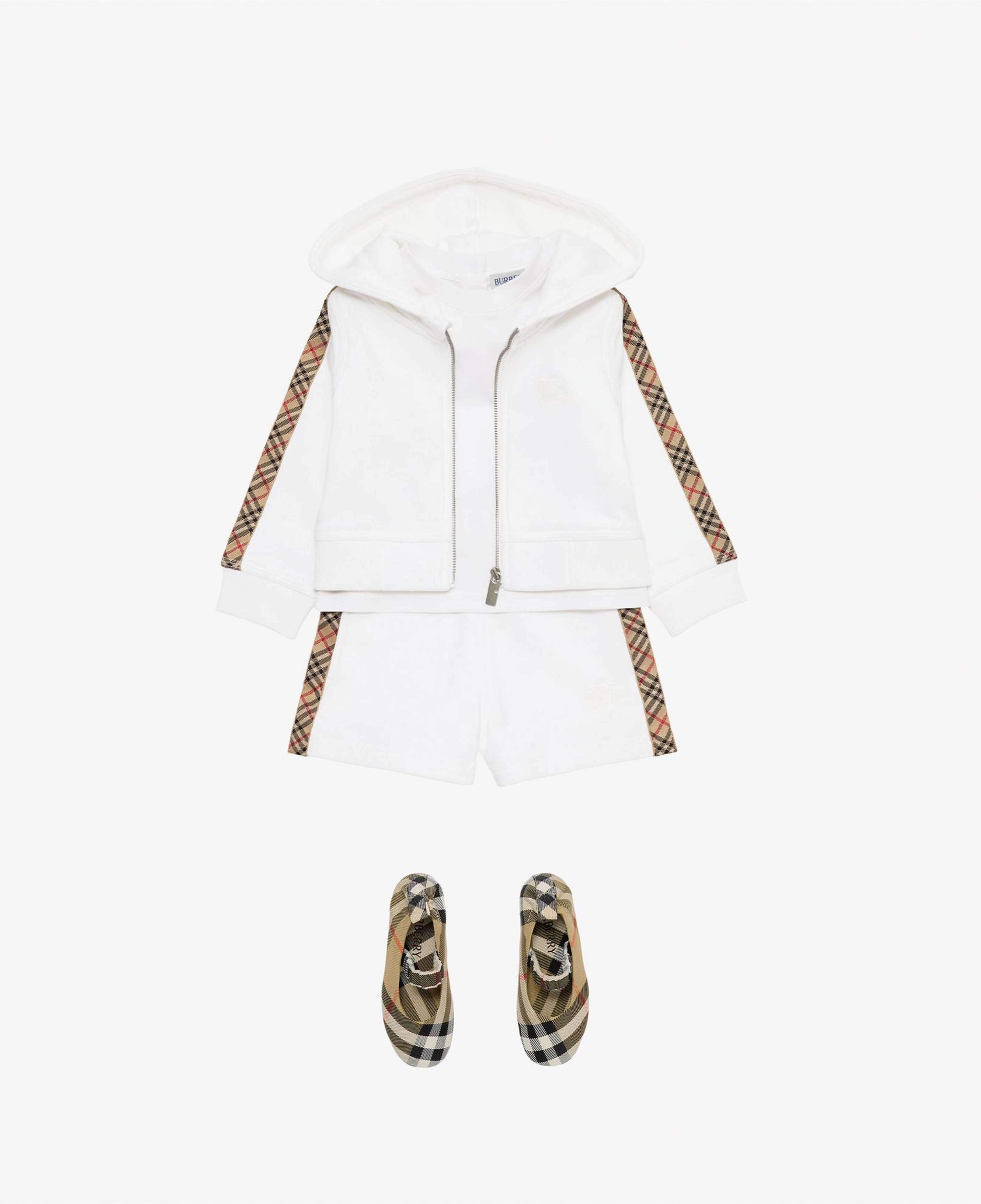 Burberry Caterina Check Trim Cotton Çocuk Beyaz Şort