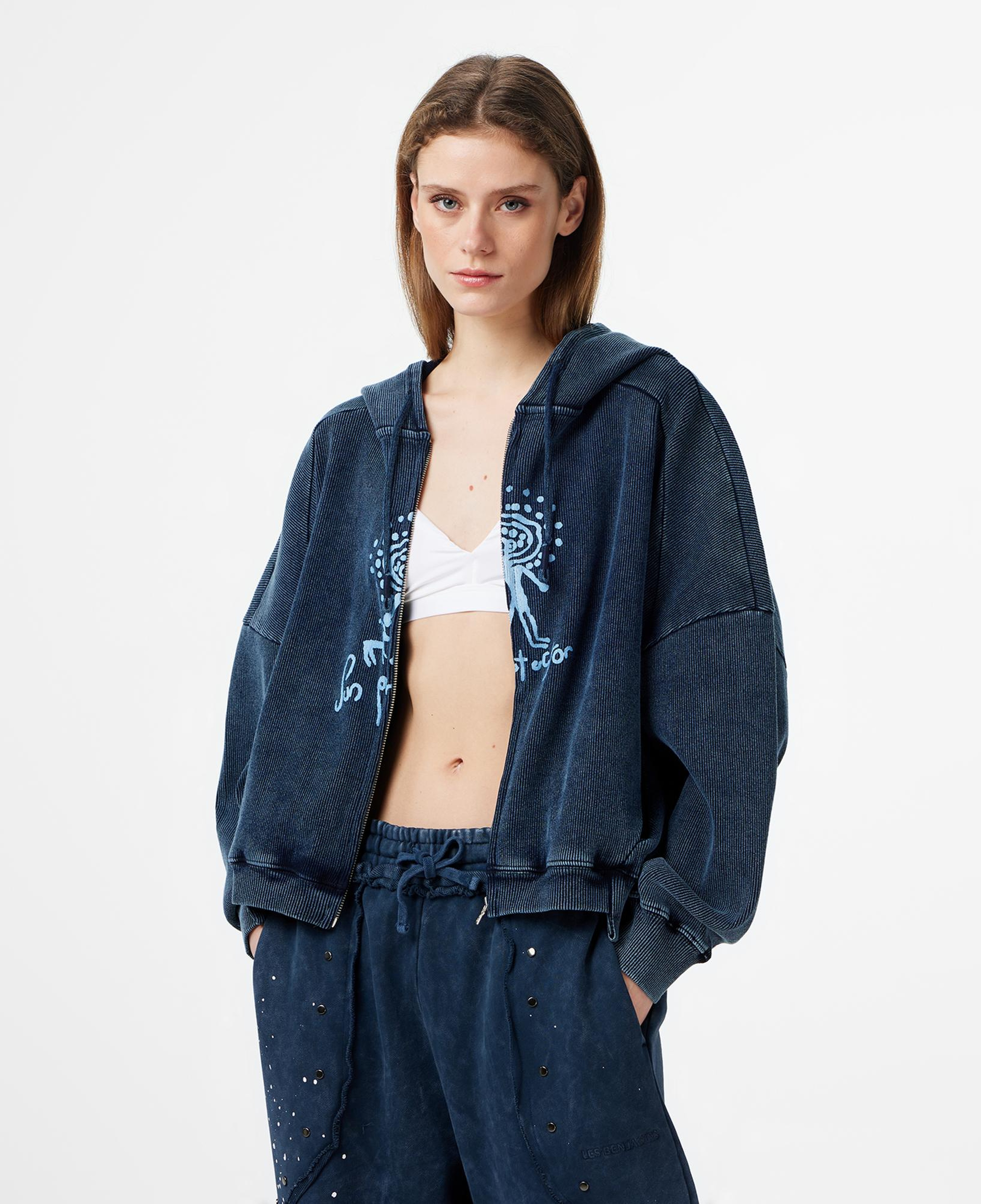 Les Benjamins Regular Fit Kadın Mavi Sweatshirt