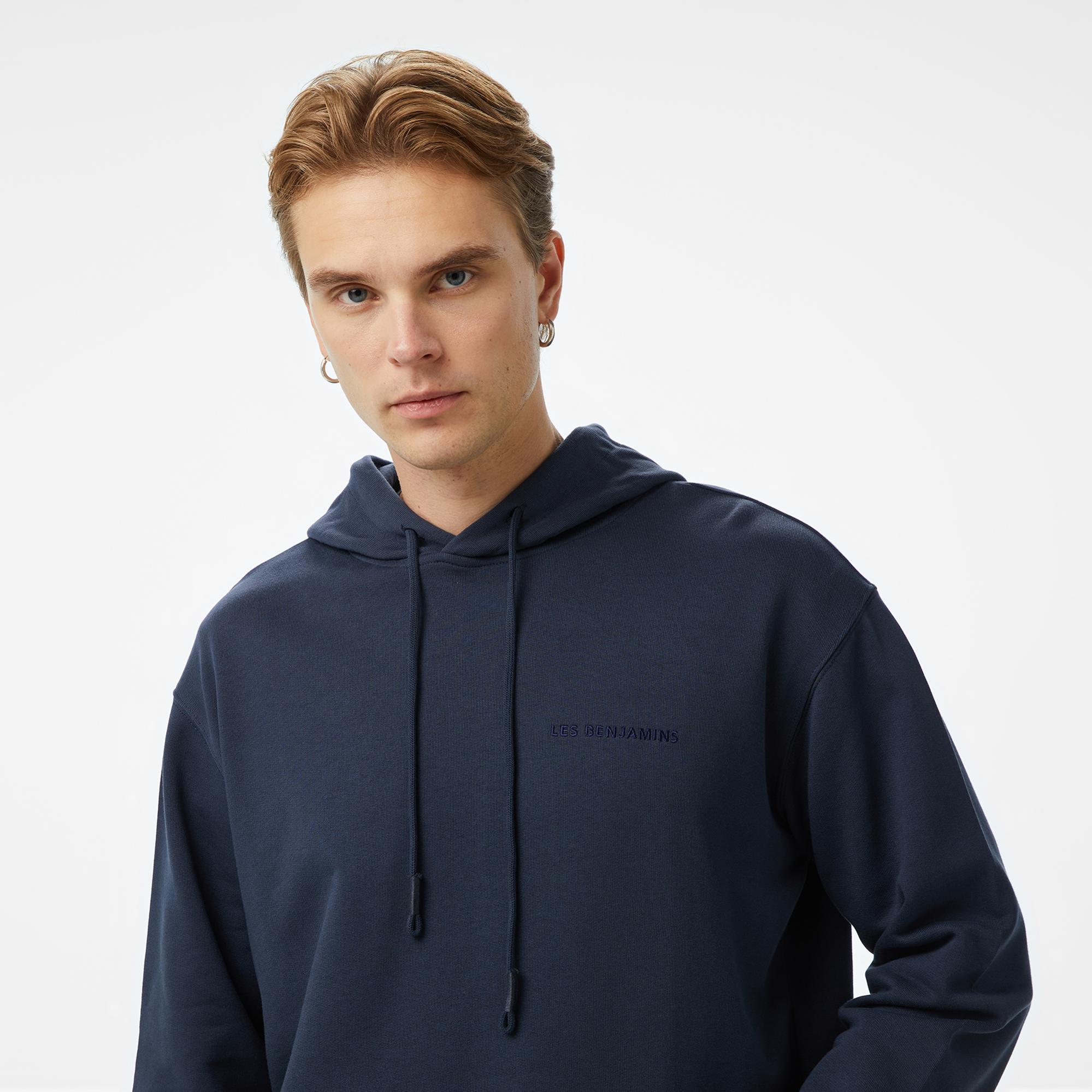 Les Benjamins Essentials Erkek Gri Hoodie