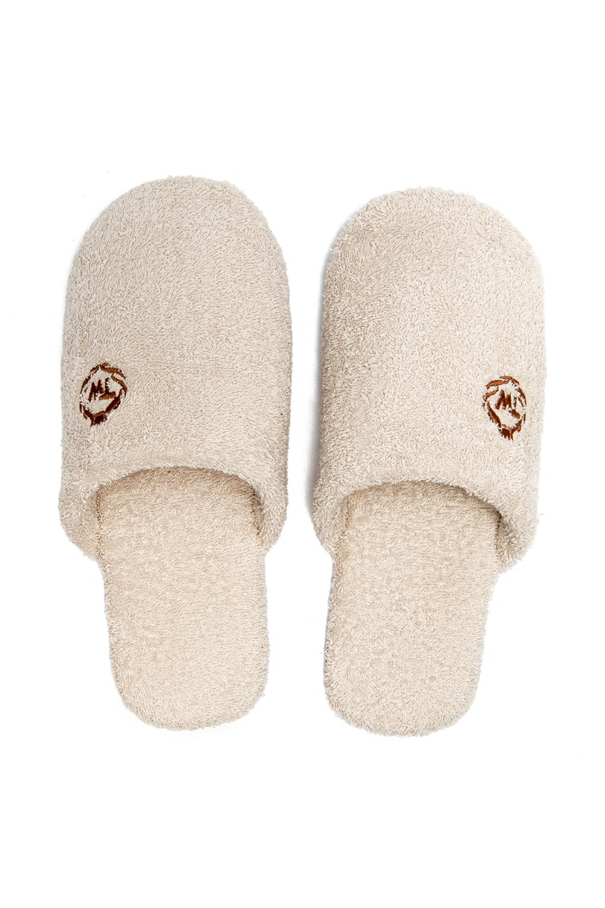 Havlu Kumaş Erkek Banyo Terliği Bej 41/46