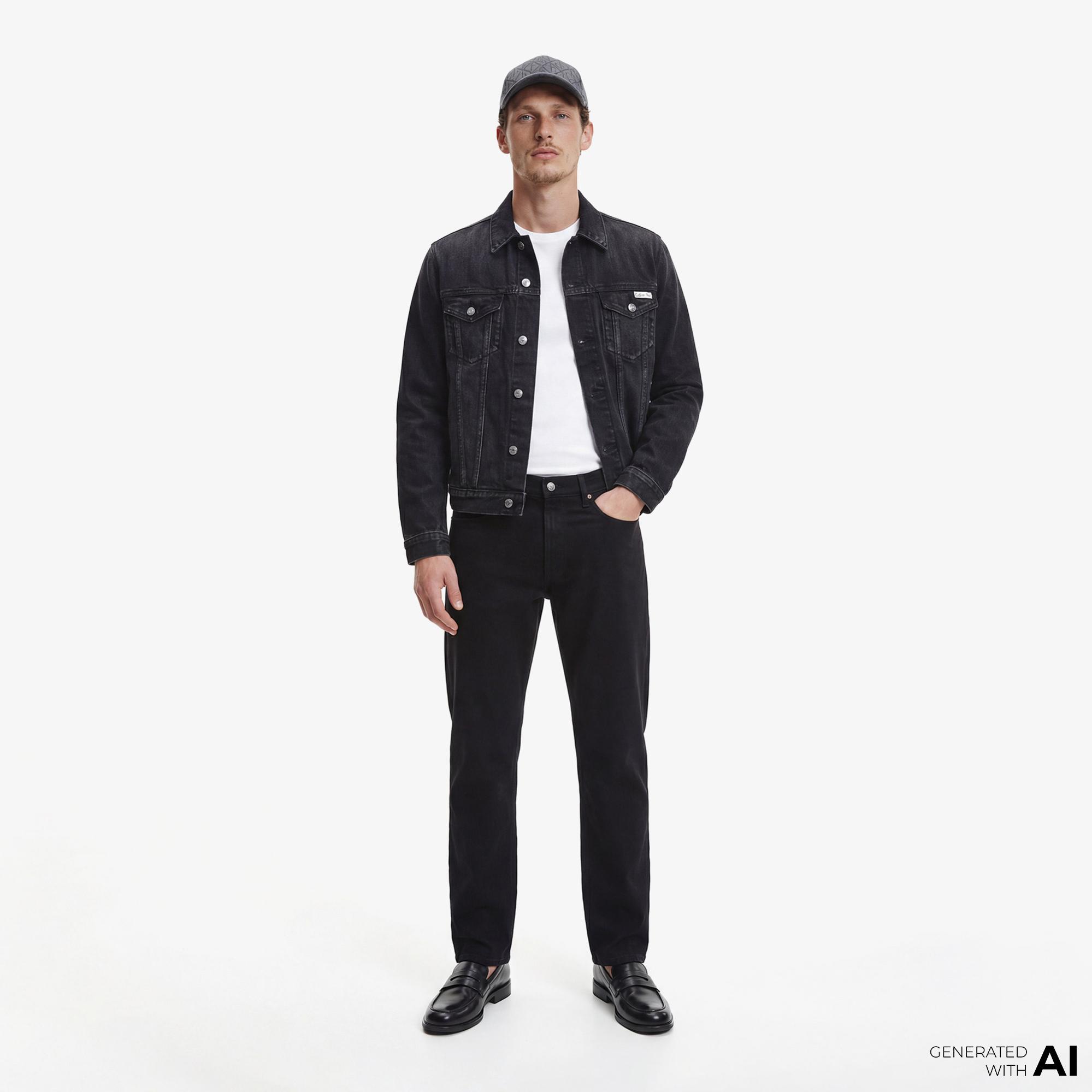 Calvin Klein Slim Straight Erkek Siyah Jean