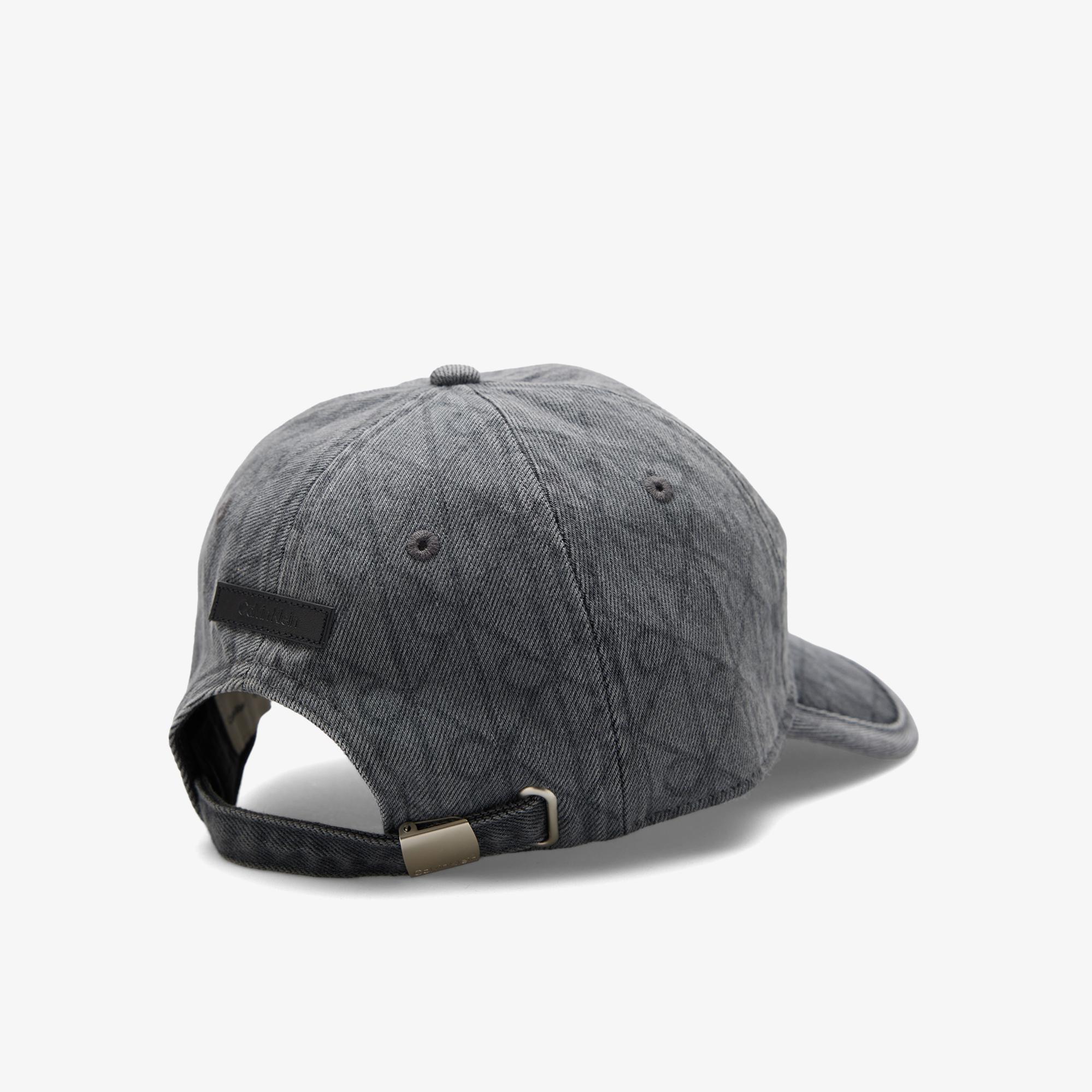 Calvin Klein Denim Emblem Burnout Patch Erkek Gri Şapka