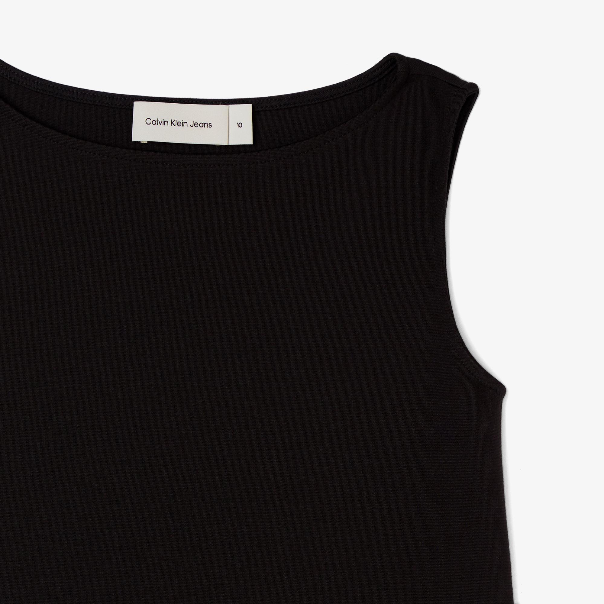 Calvin Klein Logo Tape Punto Çocuk Siyah Elbise