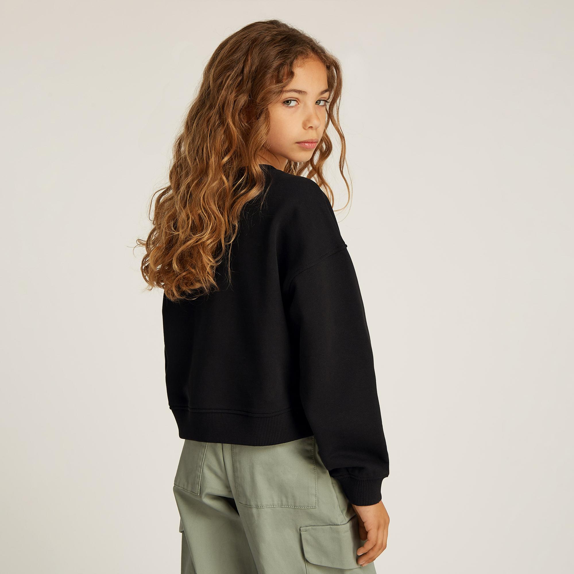 Calvin Klein Glitter Monologo Çocuk Siyah Sweatshirt