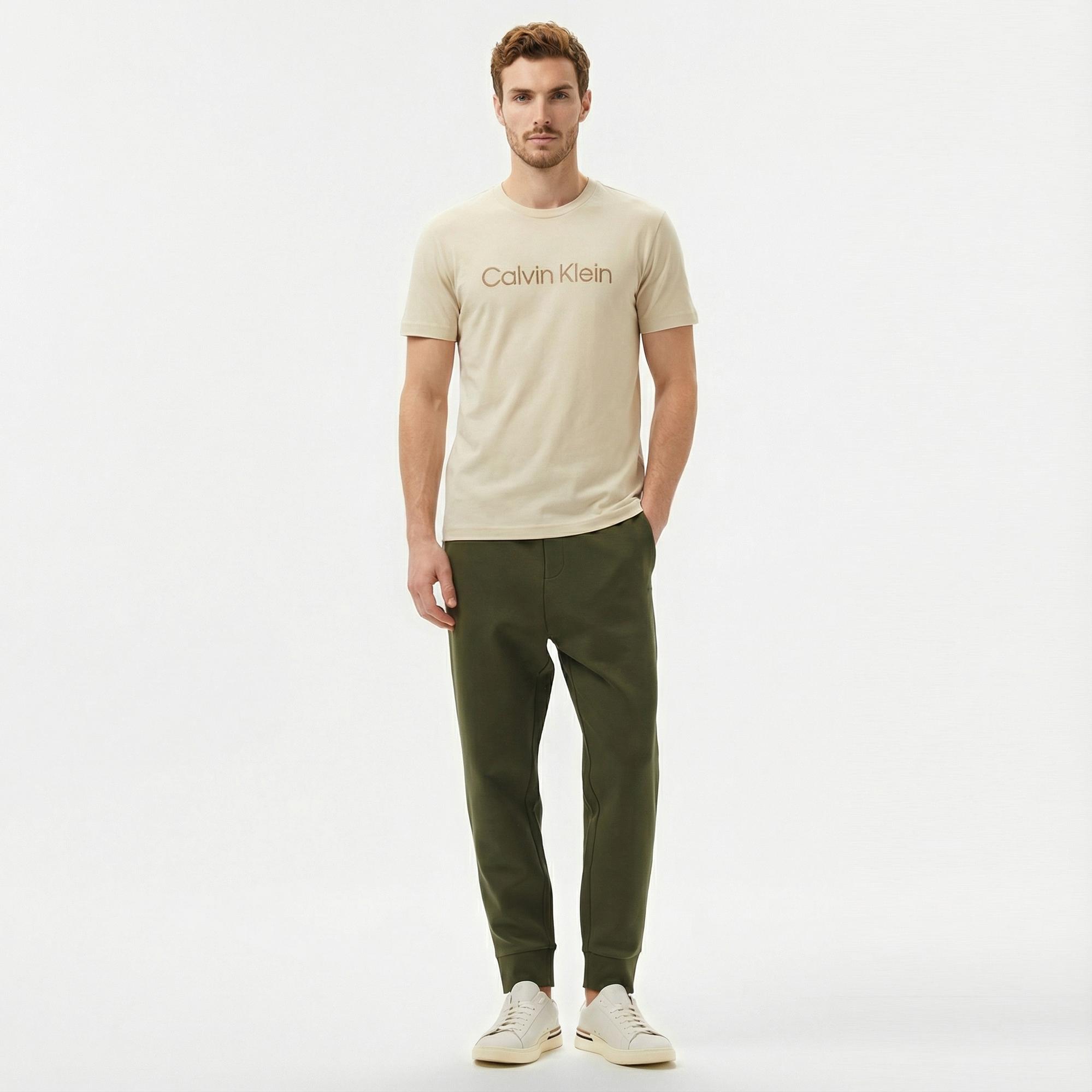 Calvin Klein Erkek Bej T-Shirt