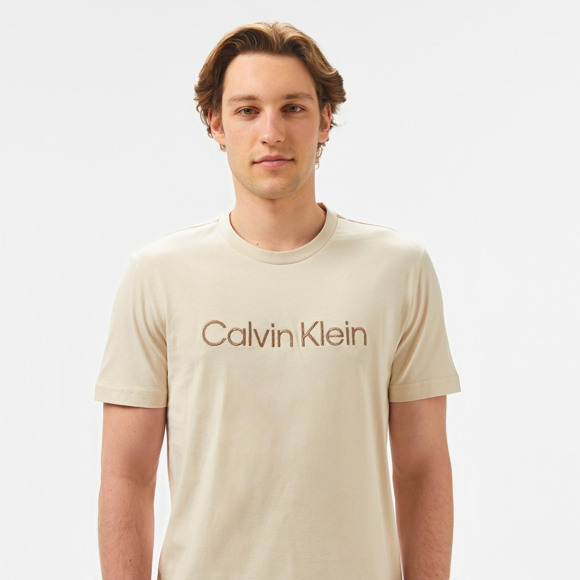 Calvin Klein Erkek Bej T-Shirt