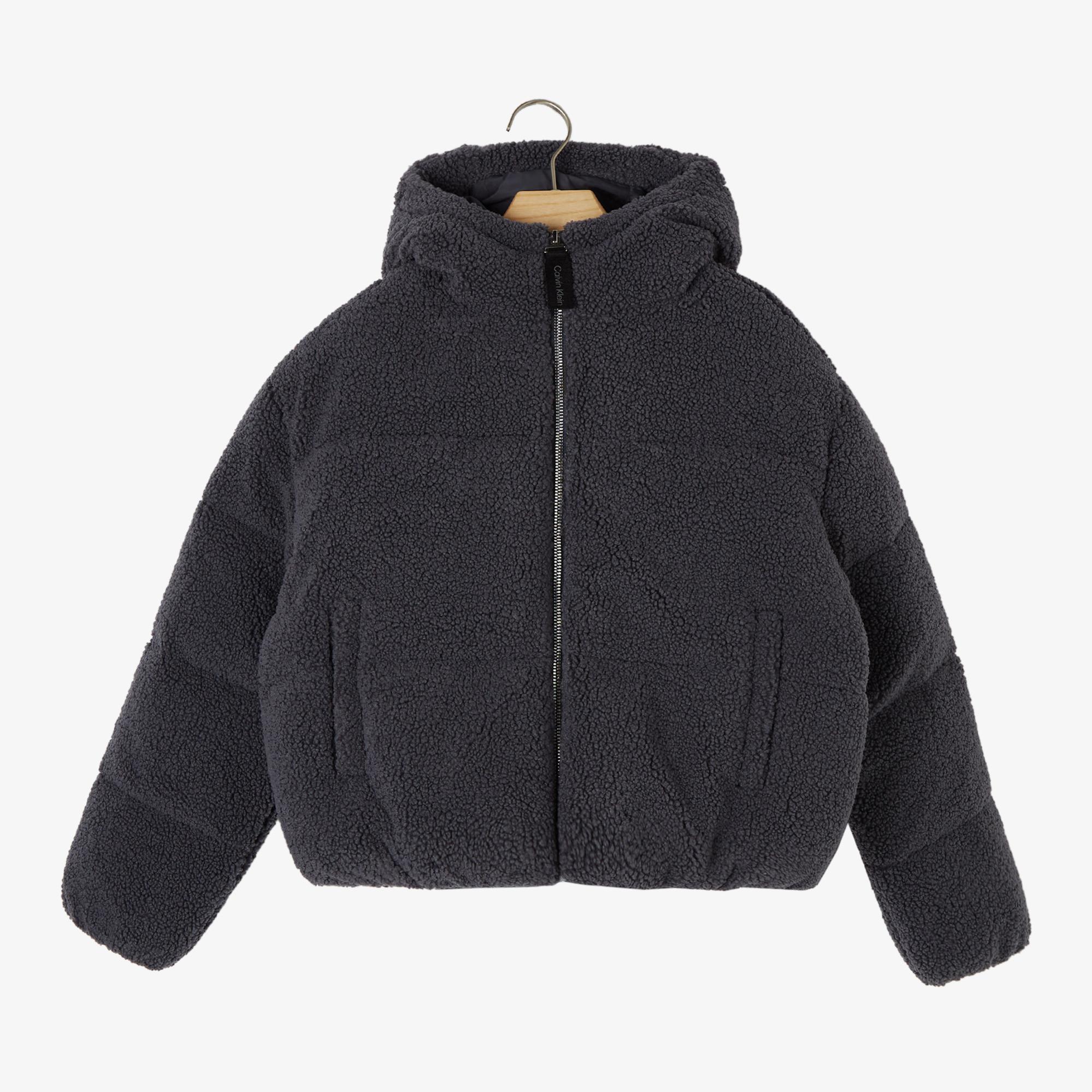 Calvin Klein Jeans Teddy Hooded Puffer Çocuk Siyah Mont