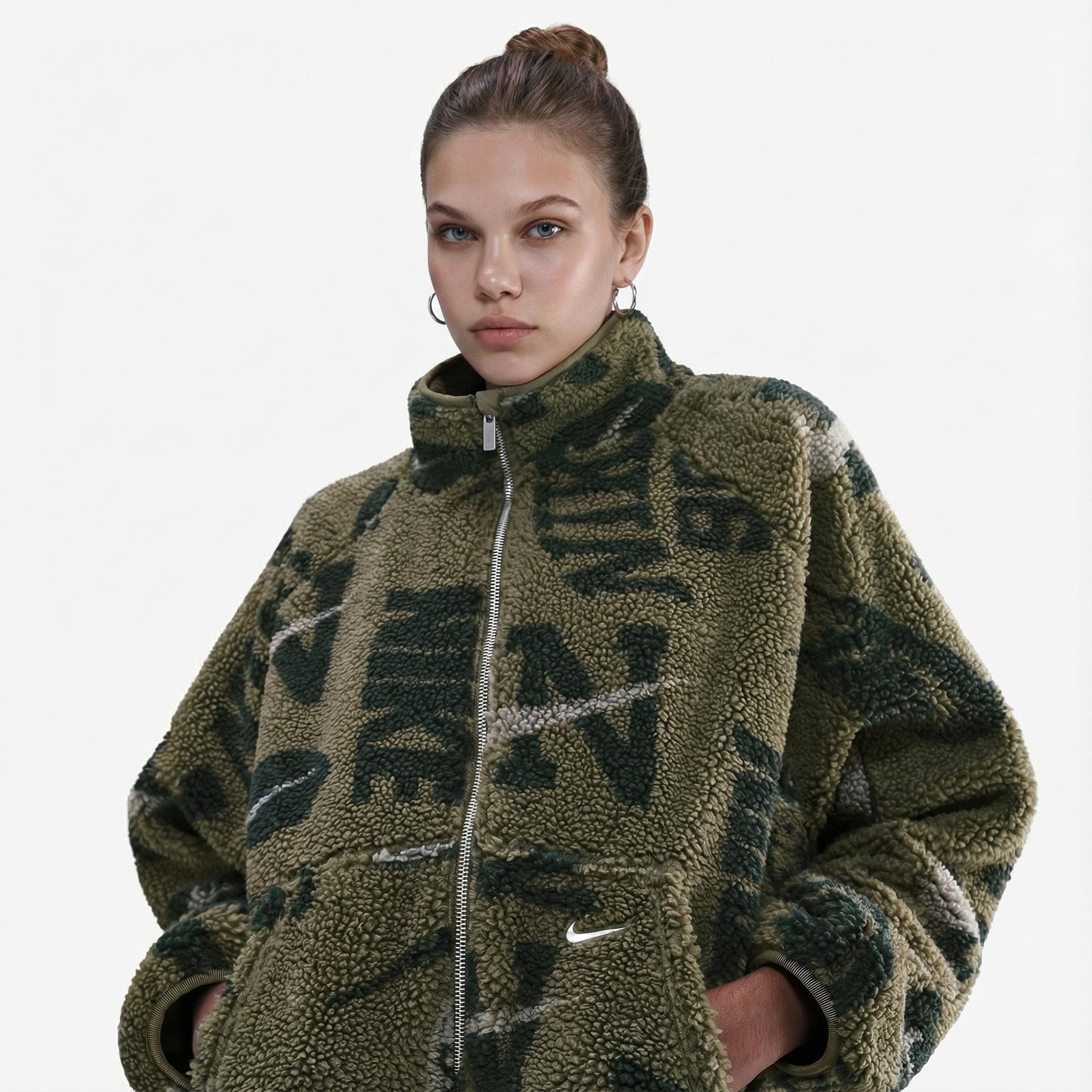 Nike Sportswear Street Sherpa Kadın Haki Ceket