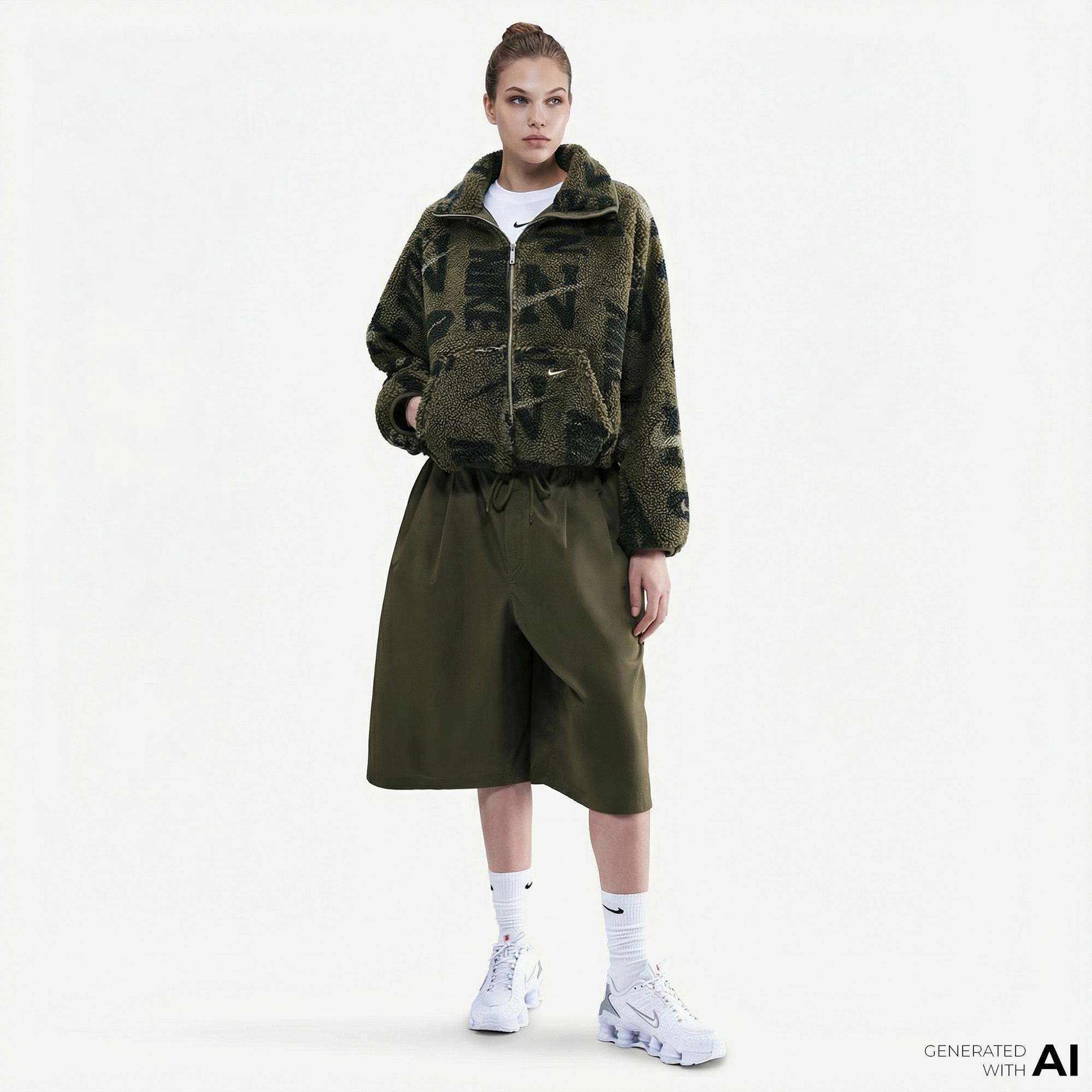 Nike Sportswear Street Sherpa Kadın Haki Ceket