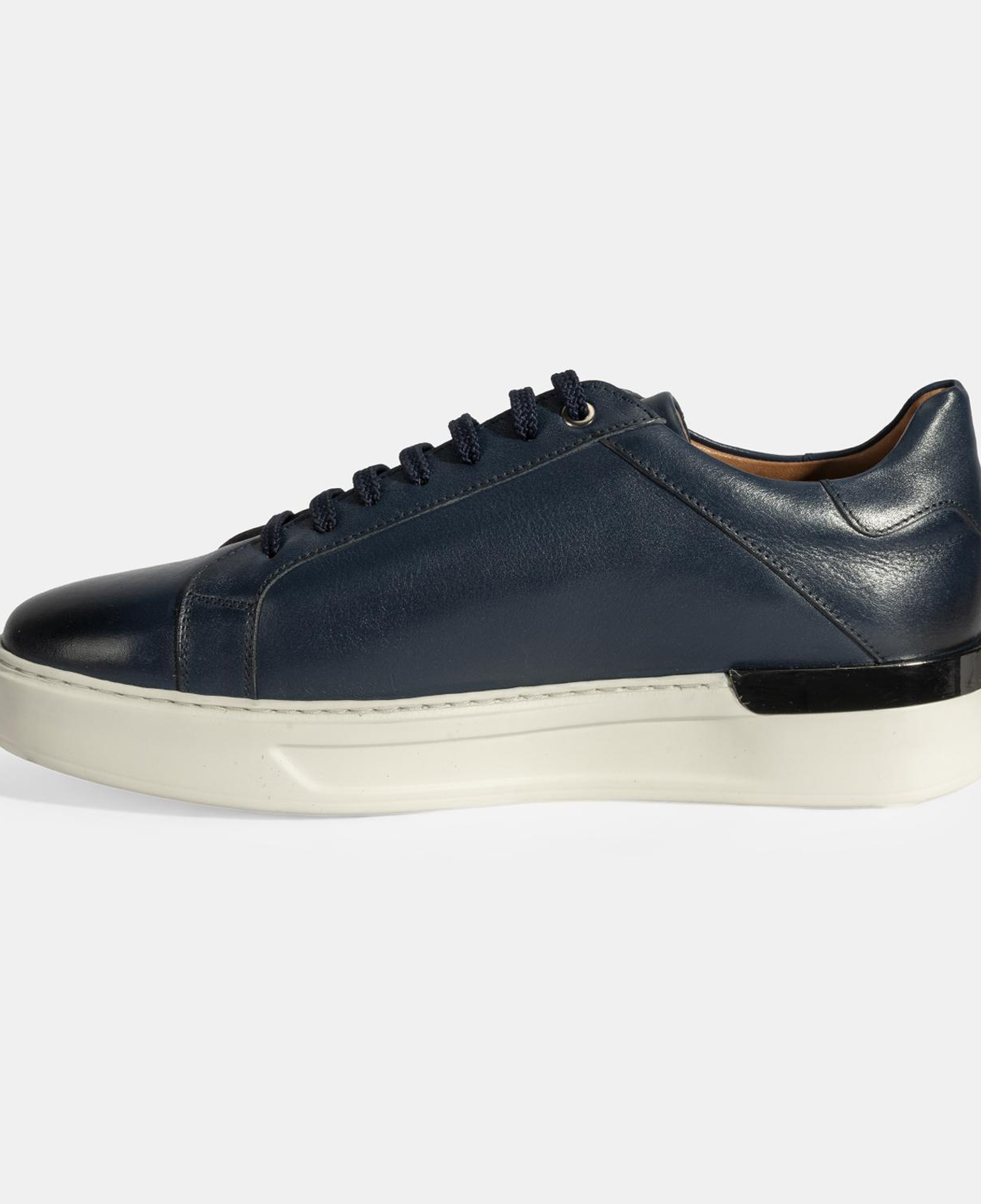 Erkek Lacivert Bağcıklı Deri Günlük Ayakkabı
