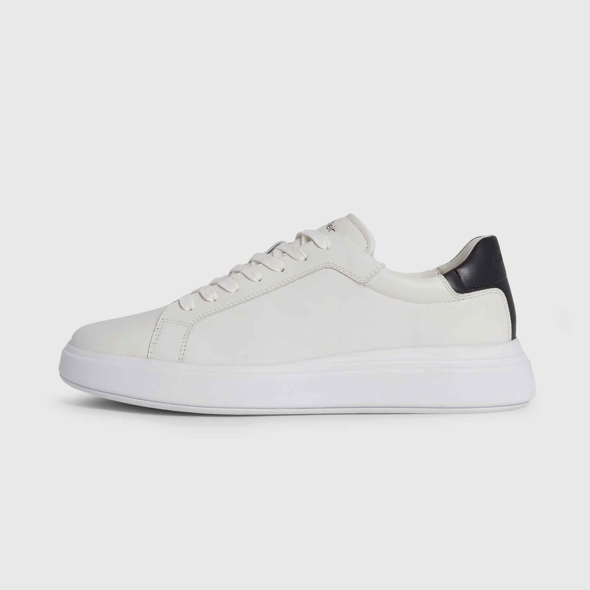 Calvin Klein Low Top Deri Erkek Beyaz Sneaker