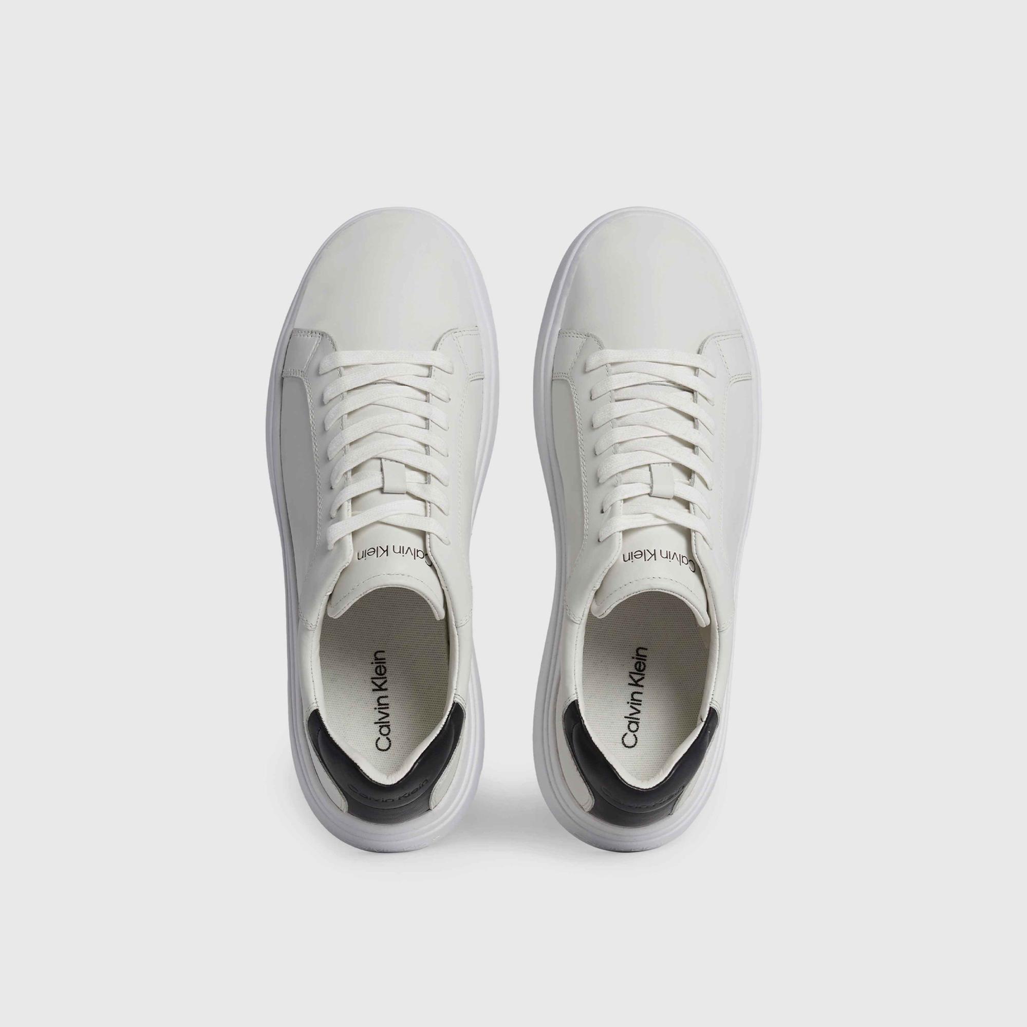 Calvin Klein Low Top Deri Erkek Beyaz Sneaker