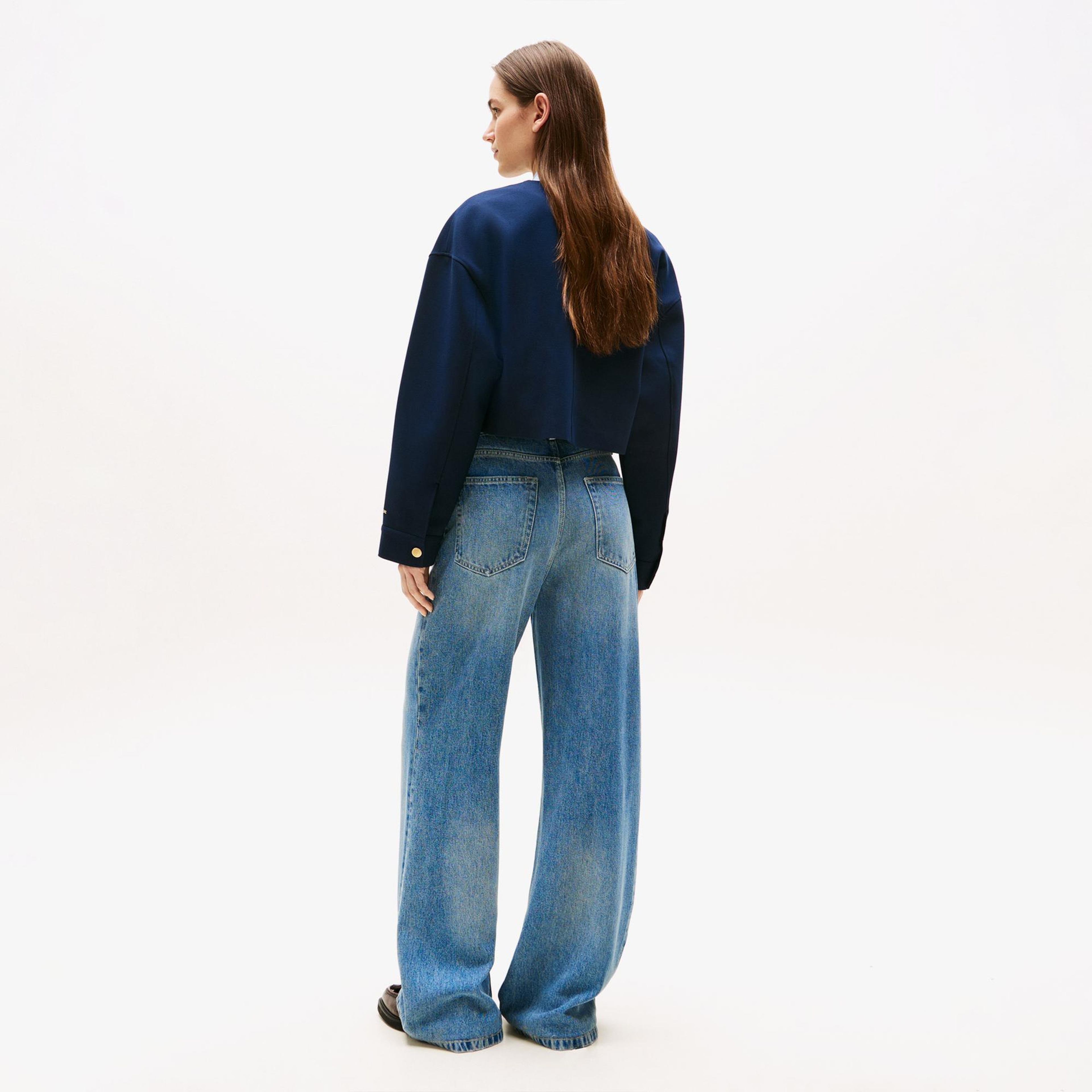 Tommy Hilfiger Punto Crop Lady Kadın Blazer Lacivert Blazer Ceket