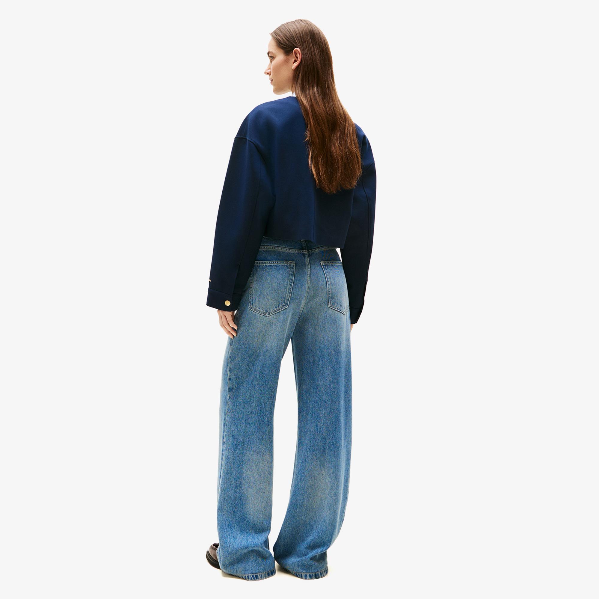 Tommy Hilfiger Punto Crop Lady Kadın Blazer Lacivert Blazer Ceket