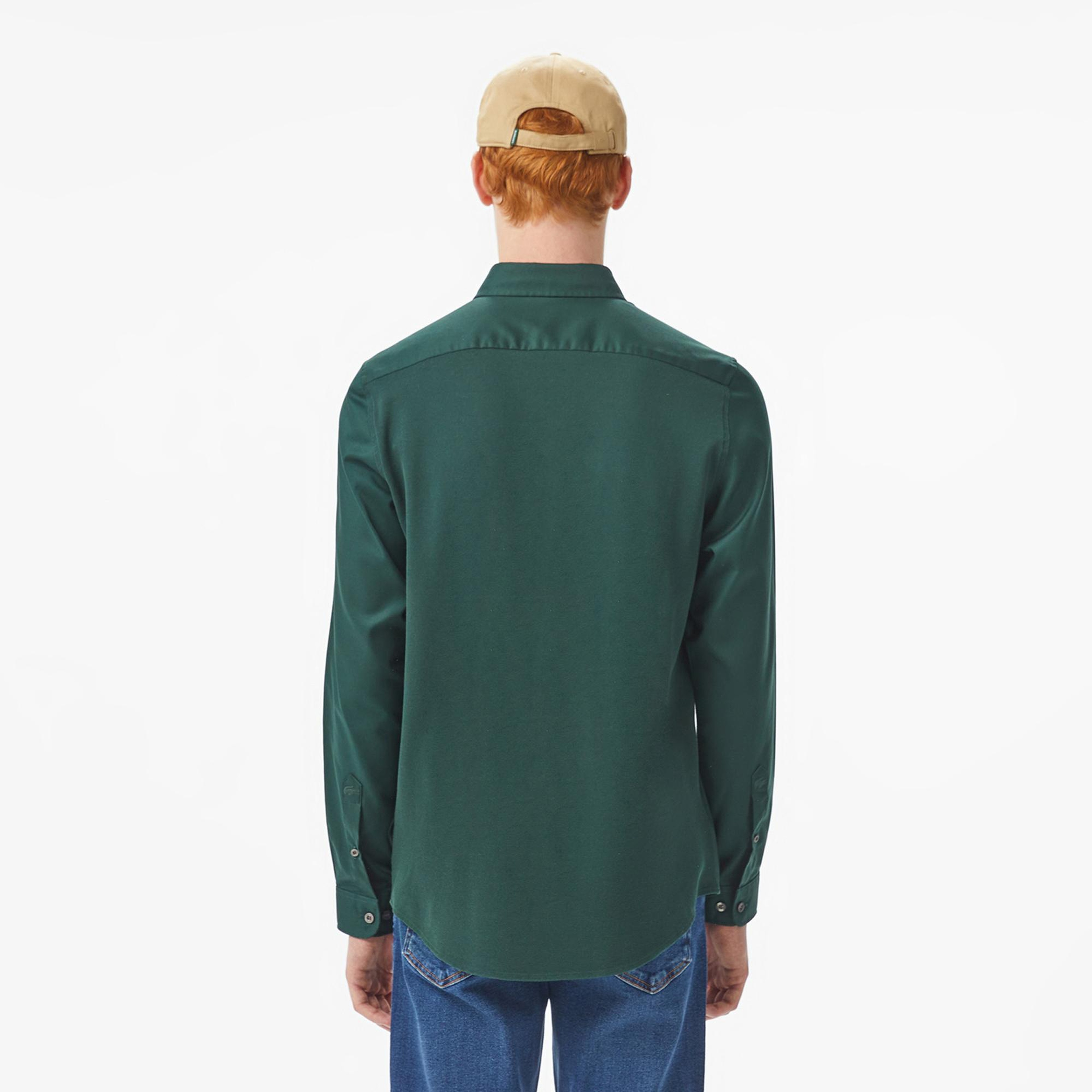 Lacoste Erkek Slim Fit Düğmeli Yaka Yeşil Gömlek