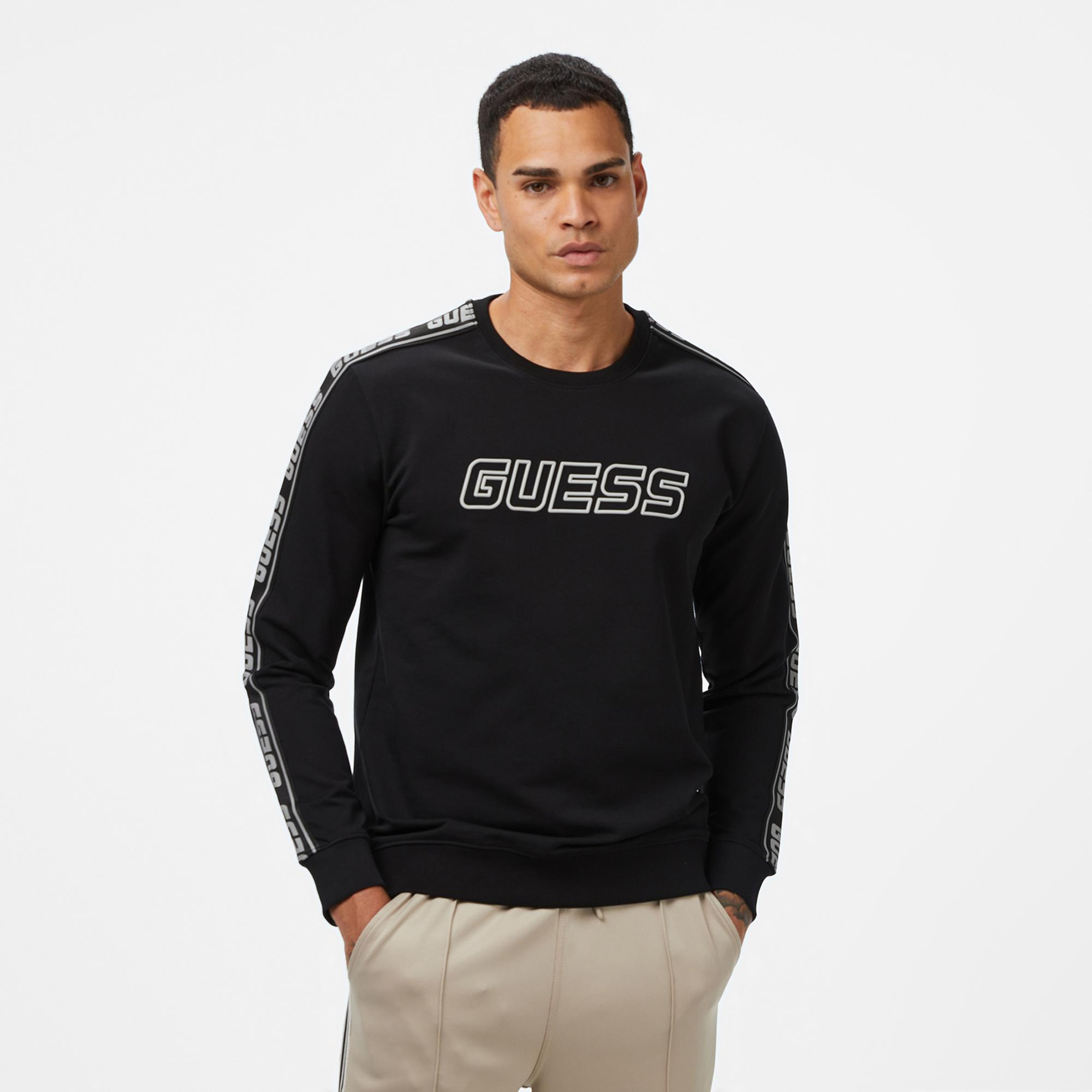 Guess Arlo Erkek Siyah Sweatshirt