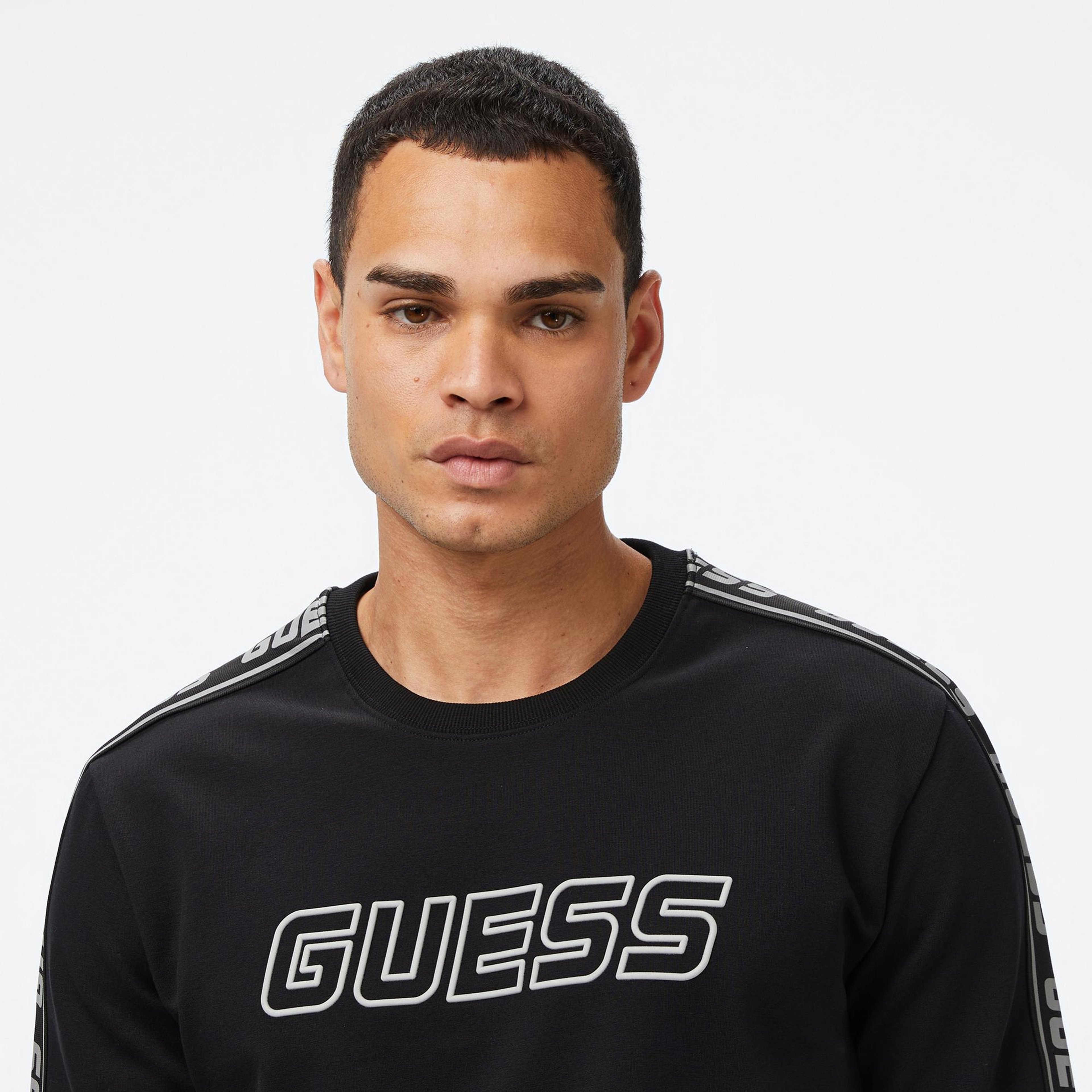 Guess Arlo Erkek Siyah Sweatshirt