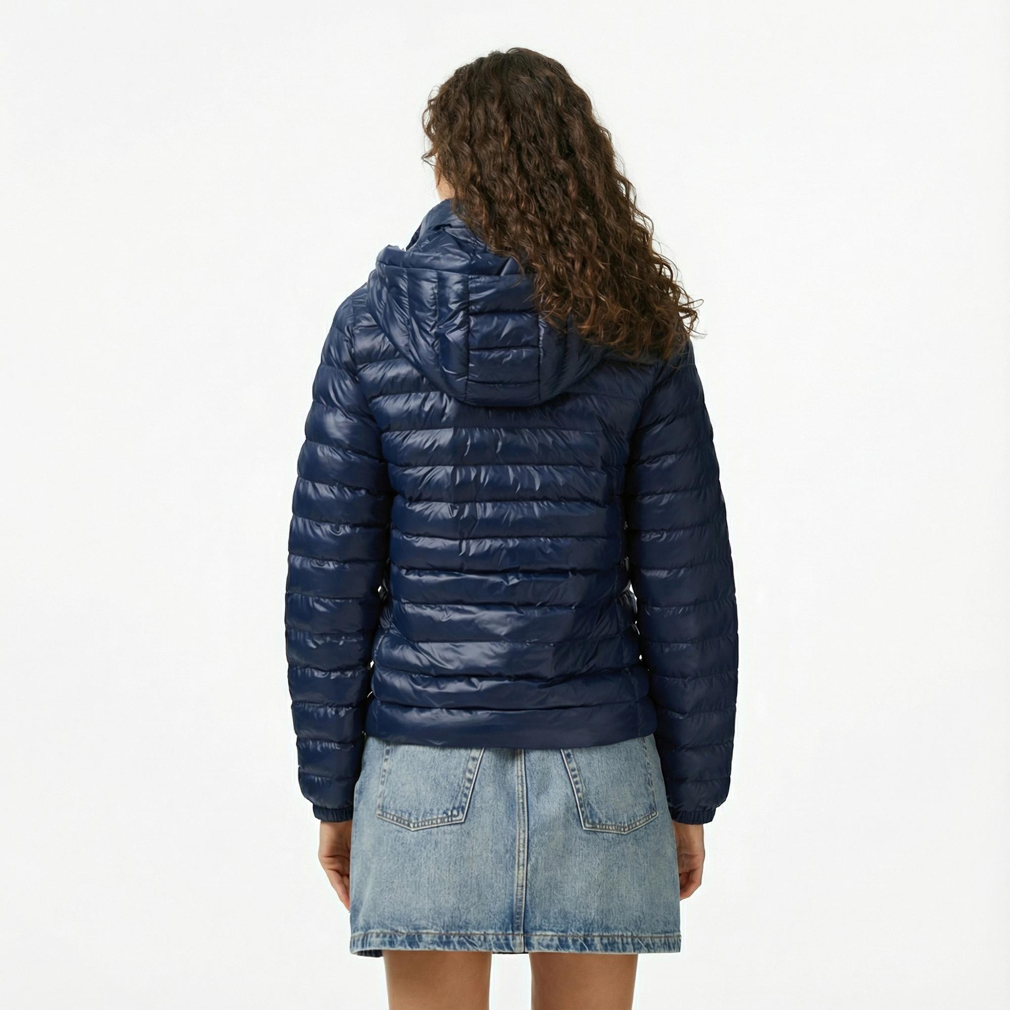 Tommy Hilfiger Padded Slim Kadın Puffer Lacivert Mont