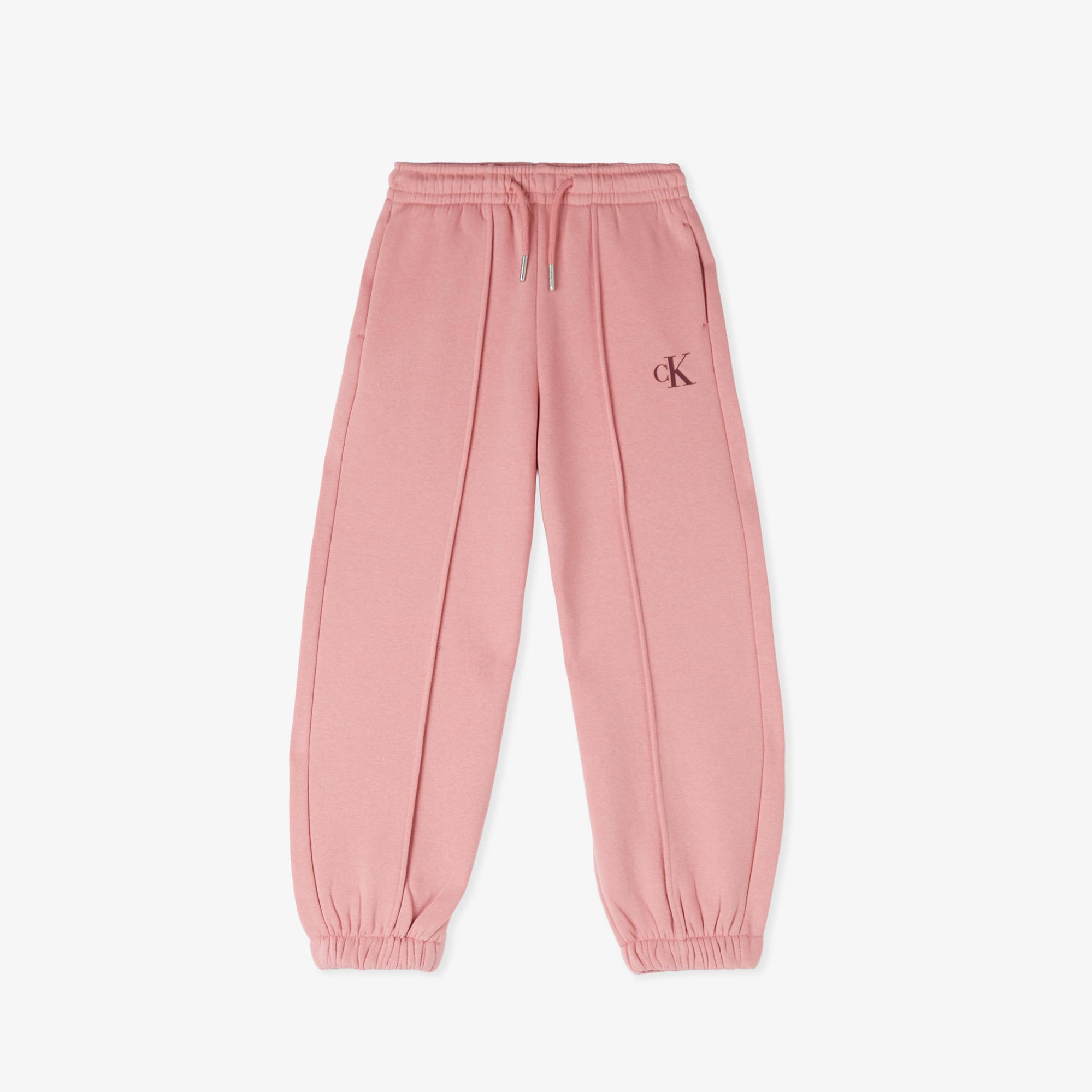 Calvin Klein Logo Fleece Jogger Çocuk Pembe Eşofman Altı