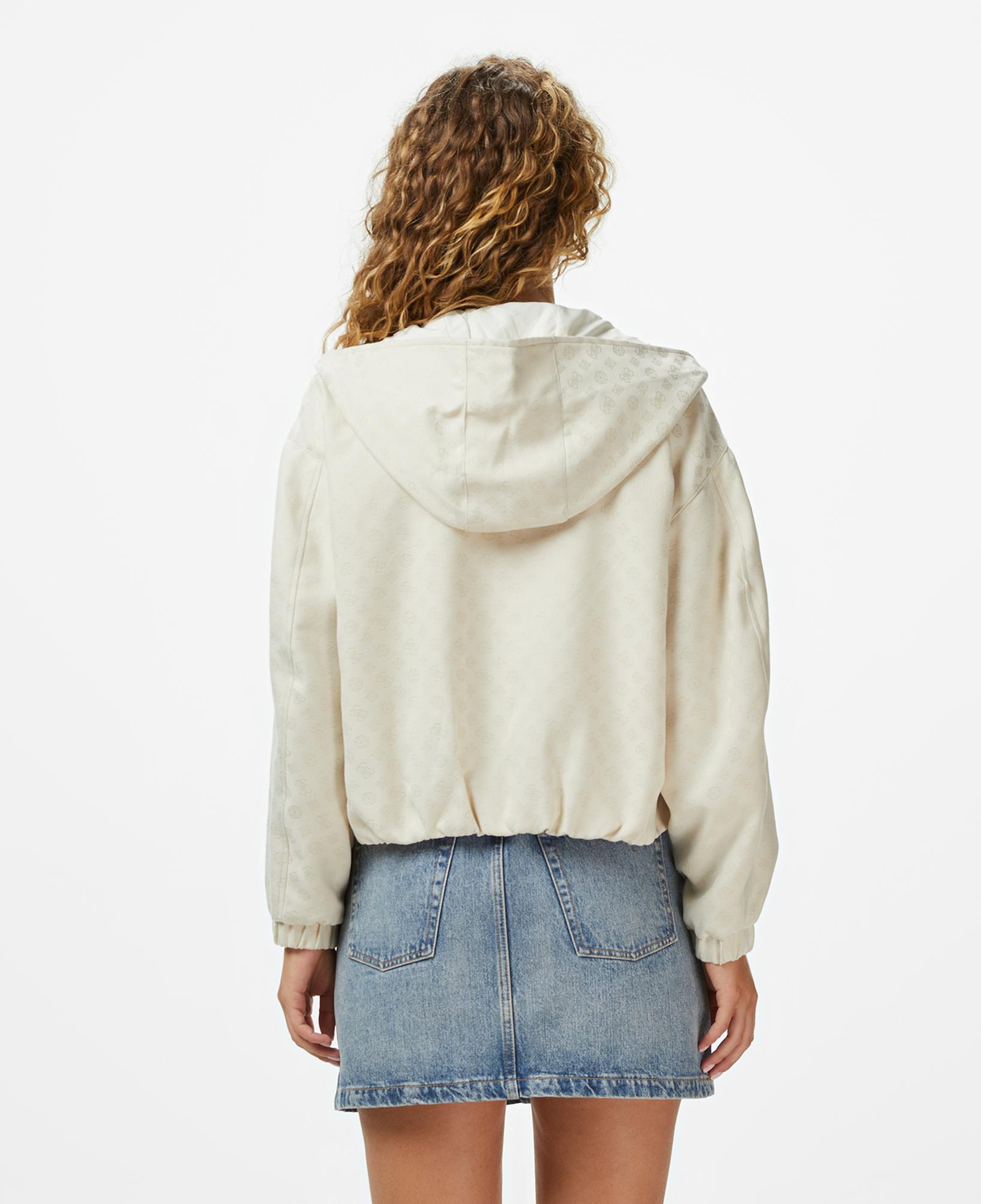 Guess Peony Kadın Krem Rengi Kapüşonlu Ceket