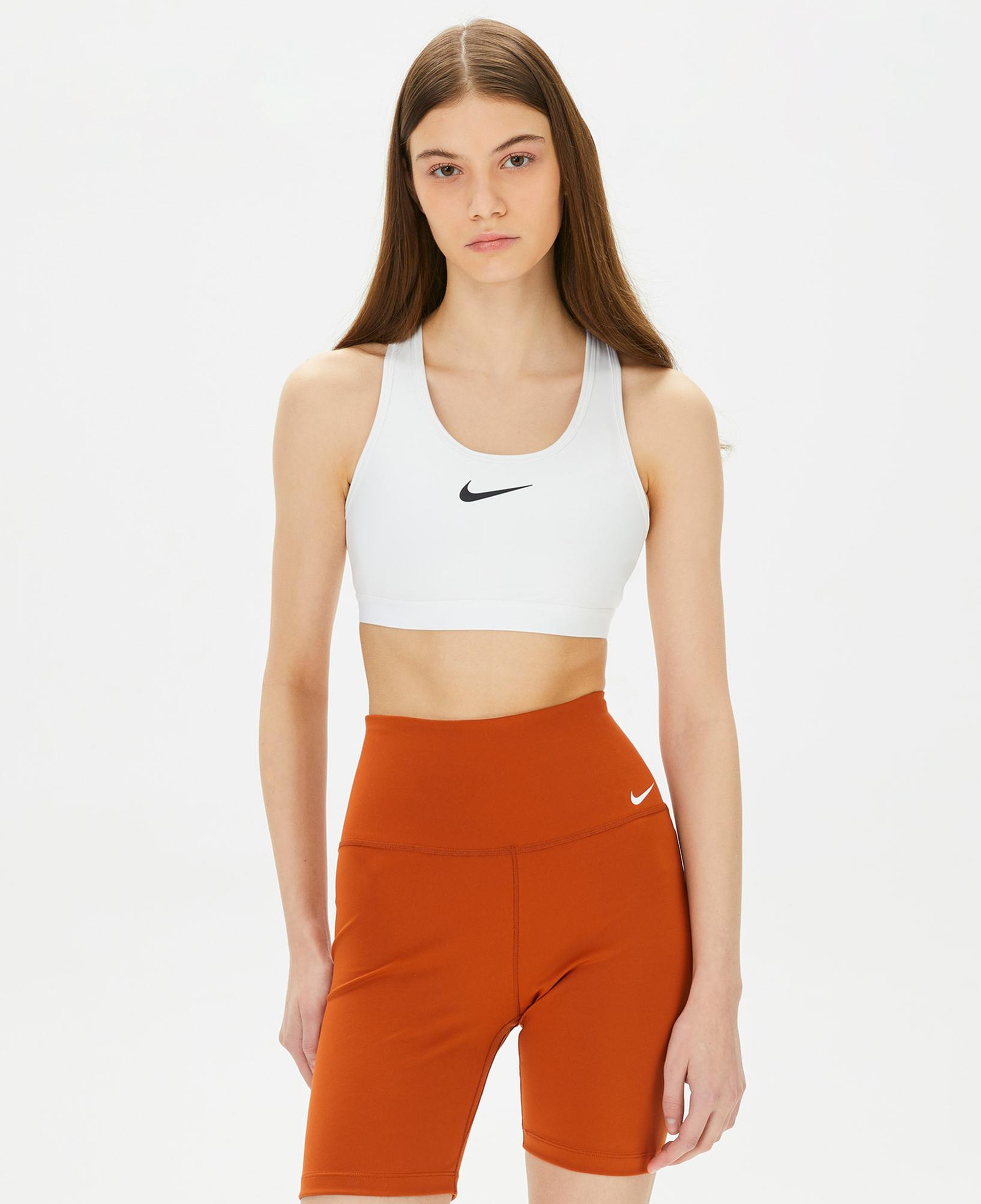 Nike Dri-Fit Swoosh High Support Kadın Beyaz Bra