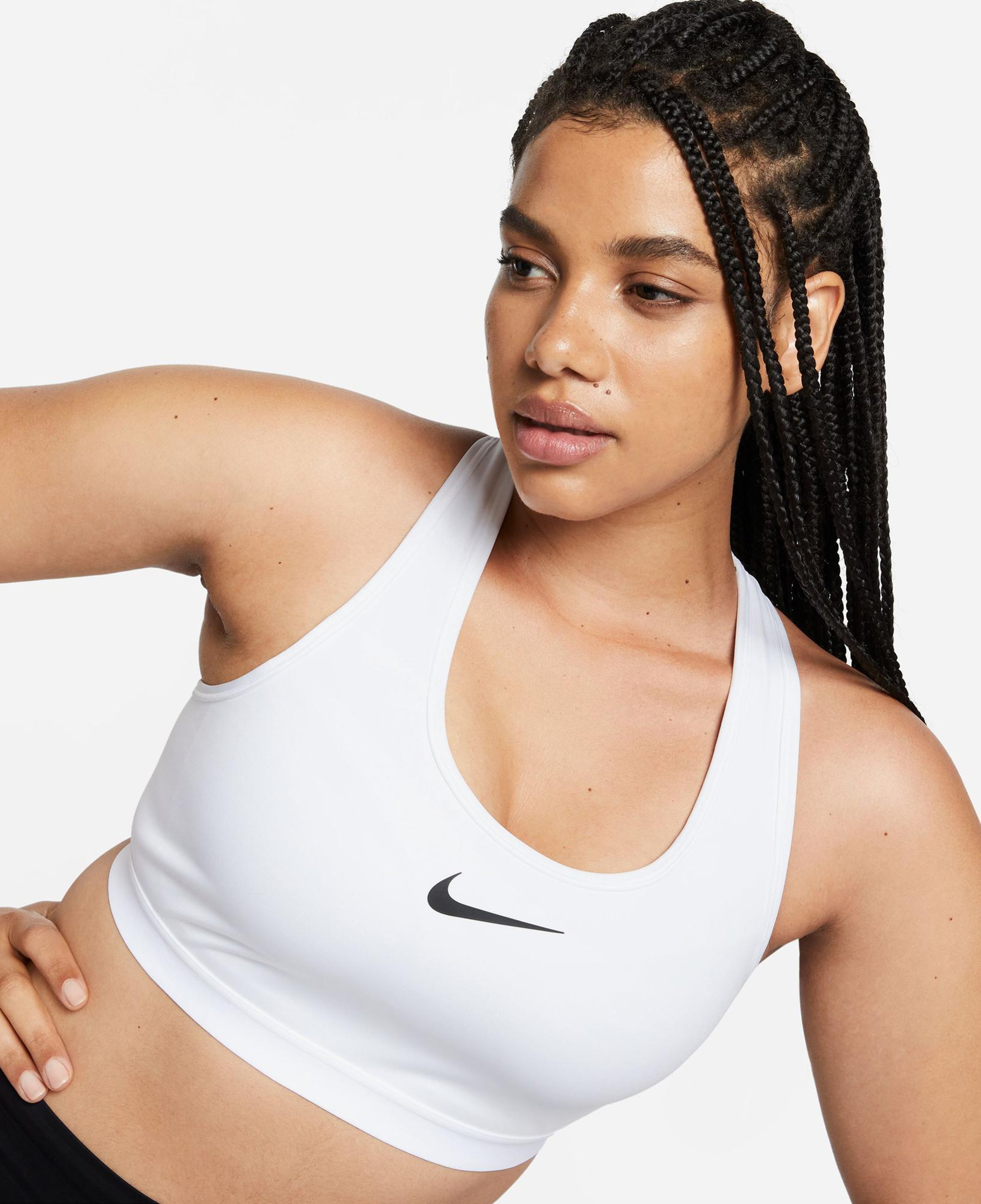 Nike Dri-Fit Swoosh High Support Kadın Beyaz Bra