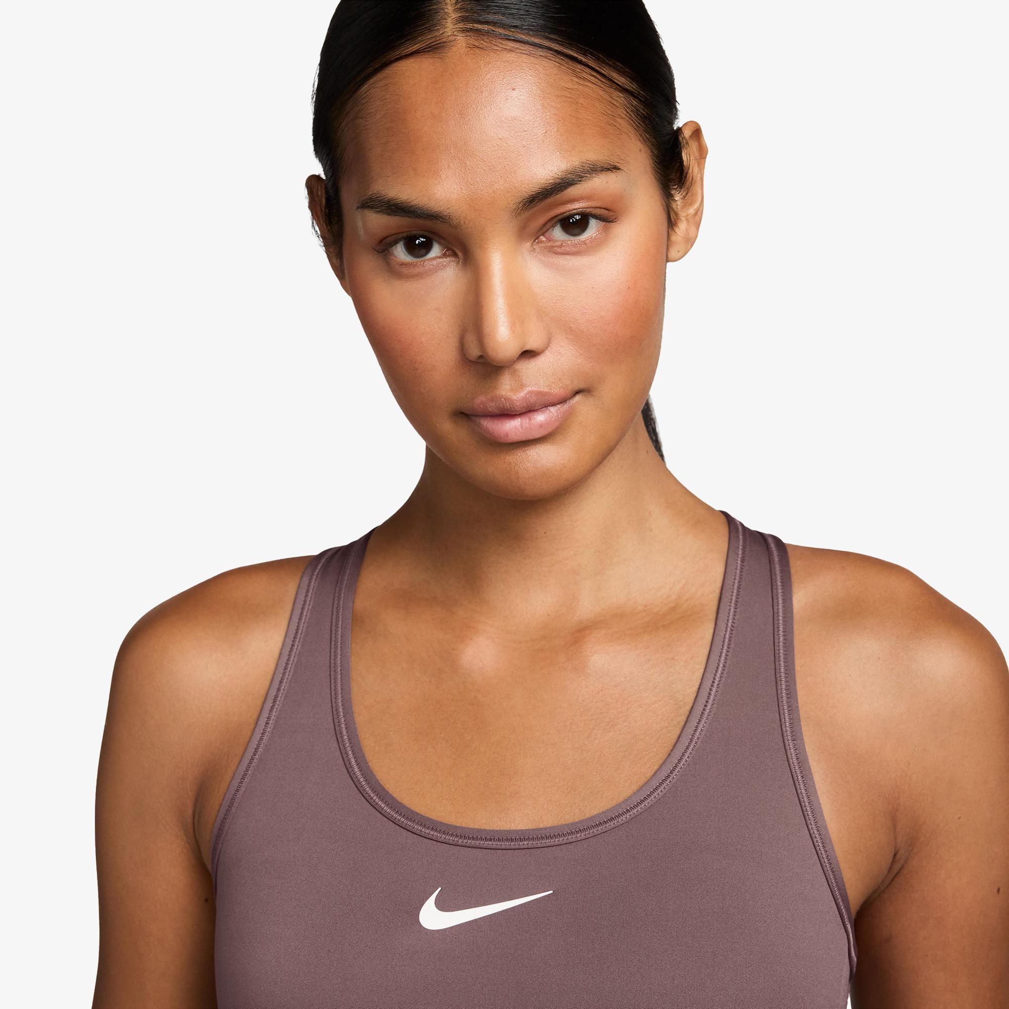 Nike Swoosh Medium Support Kadın Bordo Bra