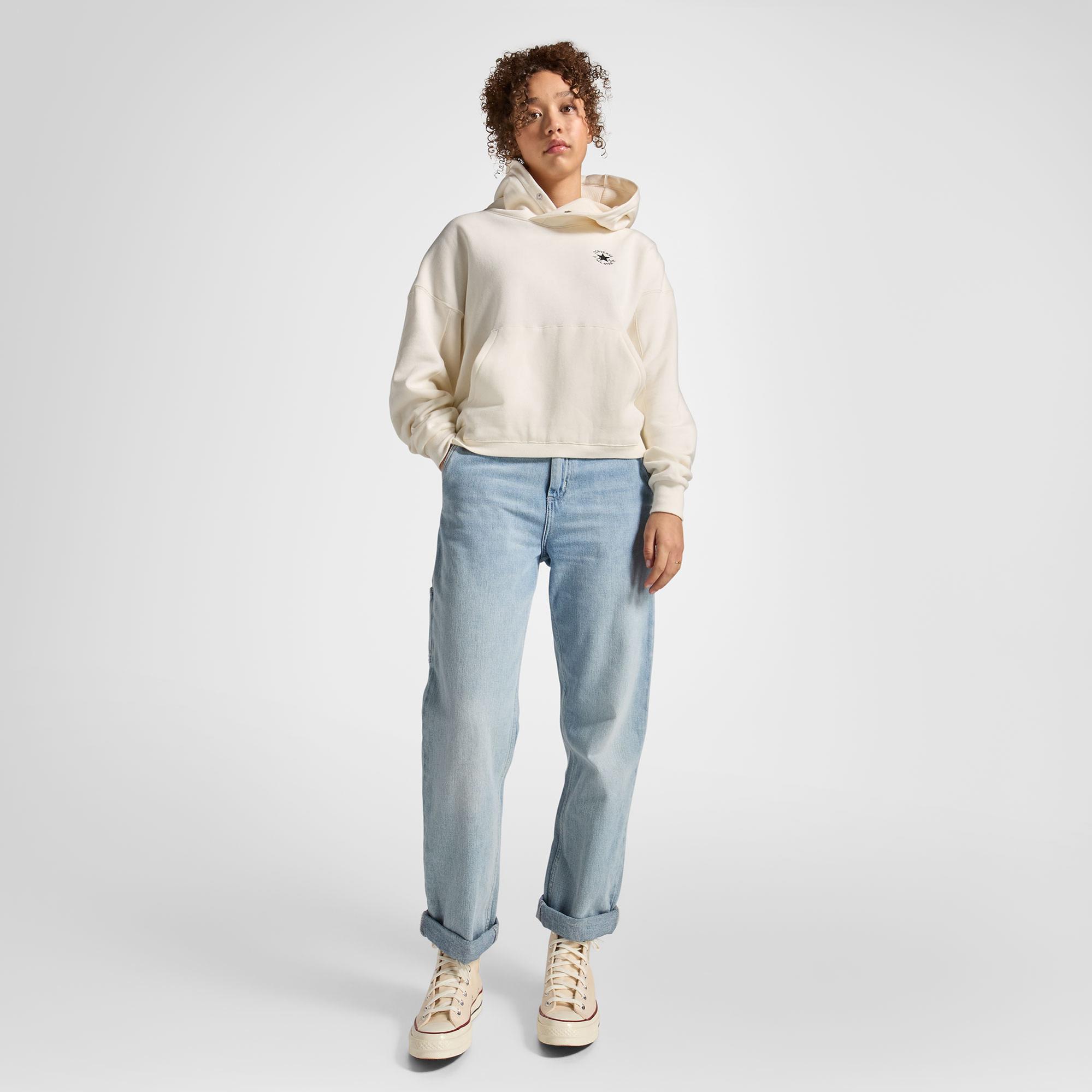 Converse Kadın Oversize Fit Krem Hoodie