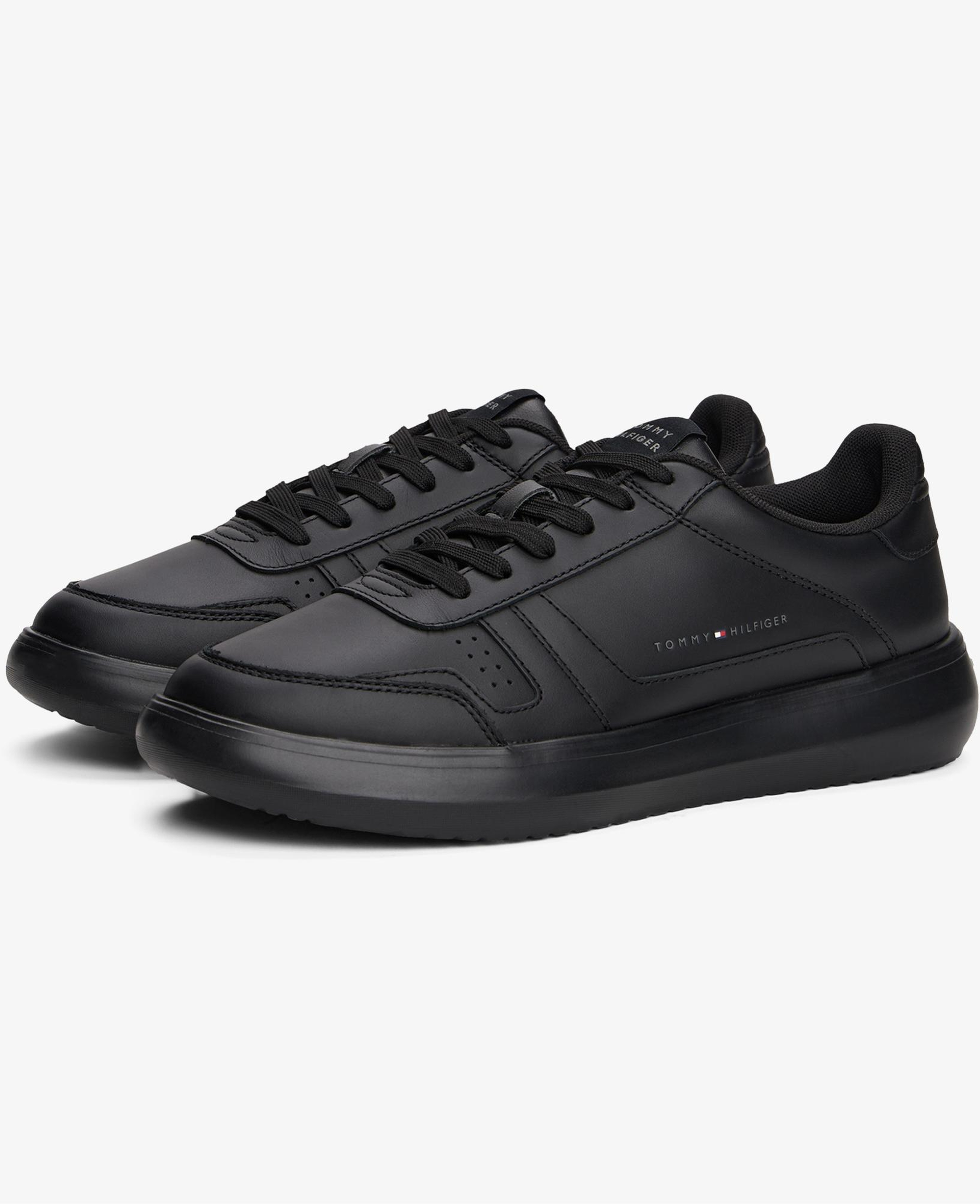 Tommy Hilfiger Modern Lightcup Leather Erkek Siyah Sneaker