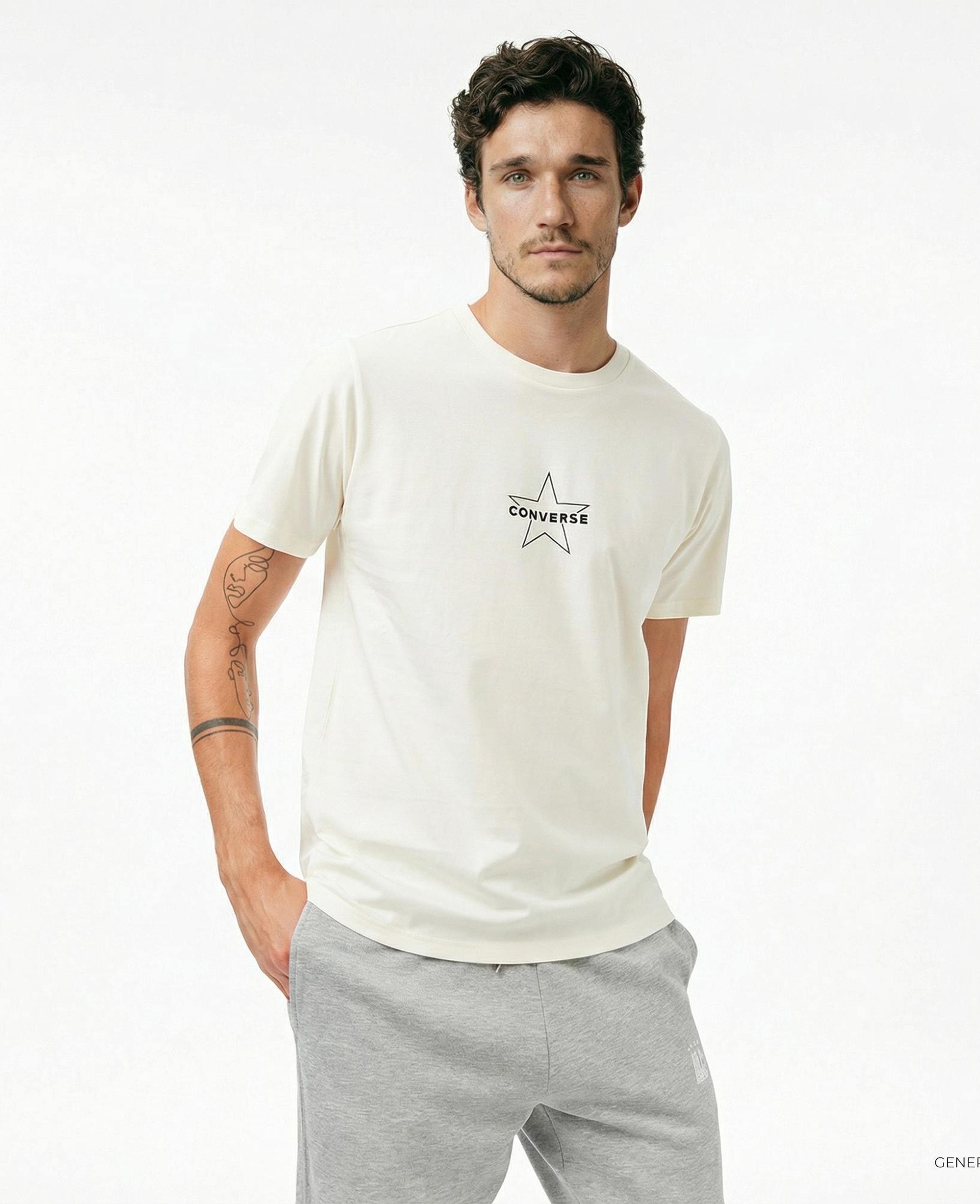 Converse Erkek Krem T-Shirt