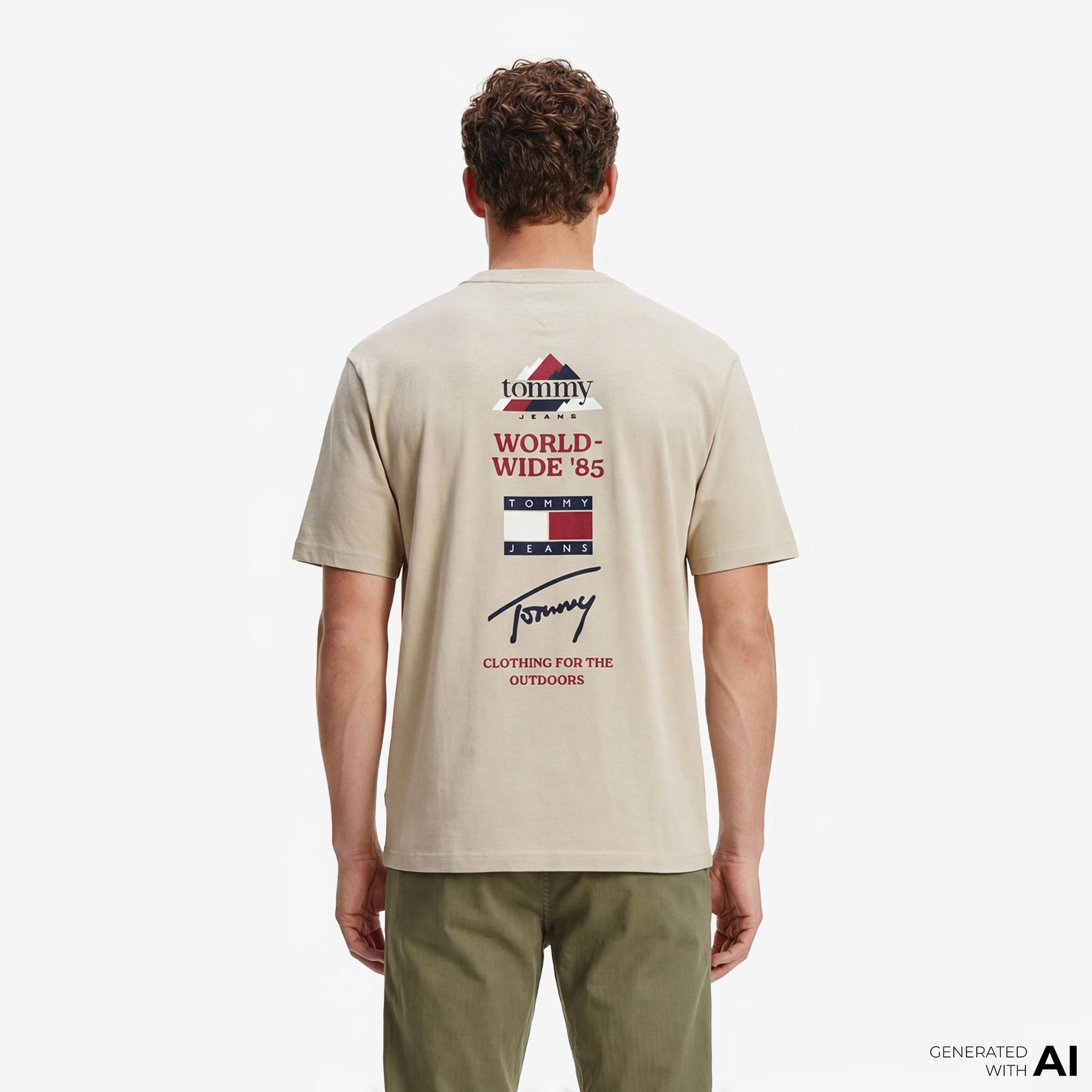 Tommy Hilfiger Outdoor Erkek Bej T-Shirt