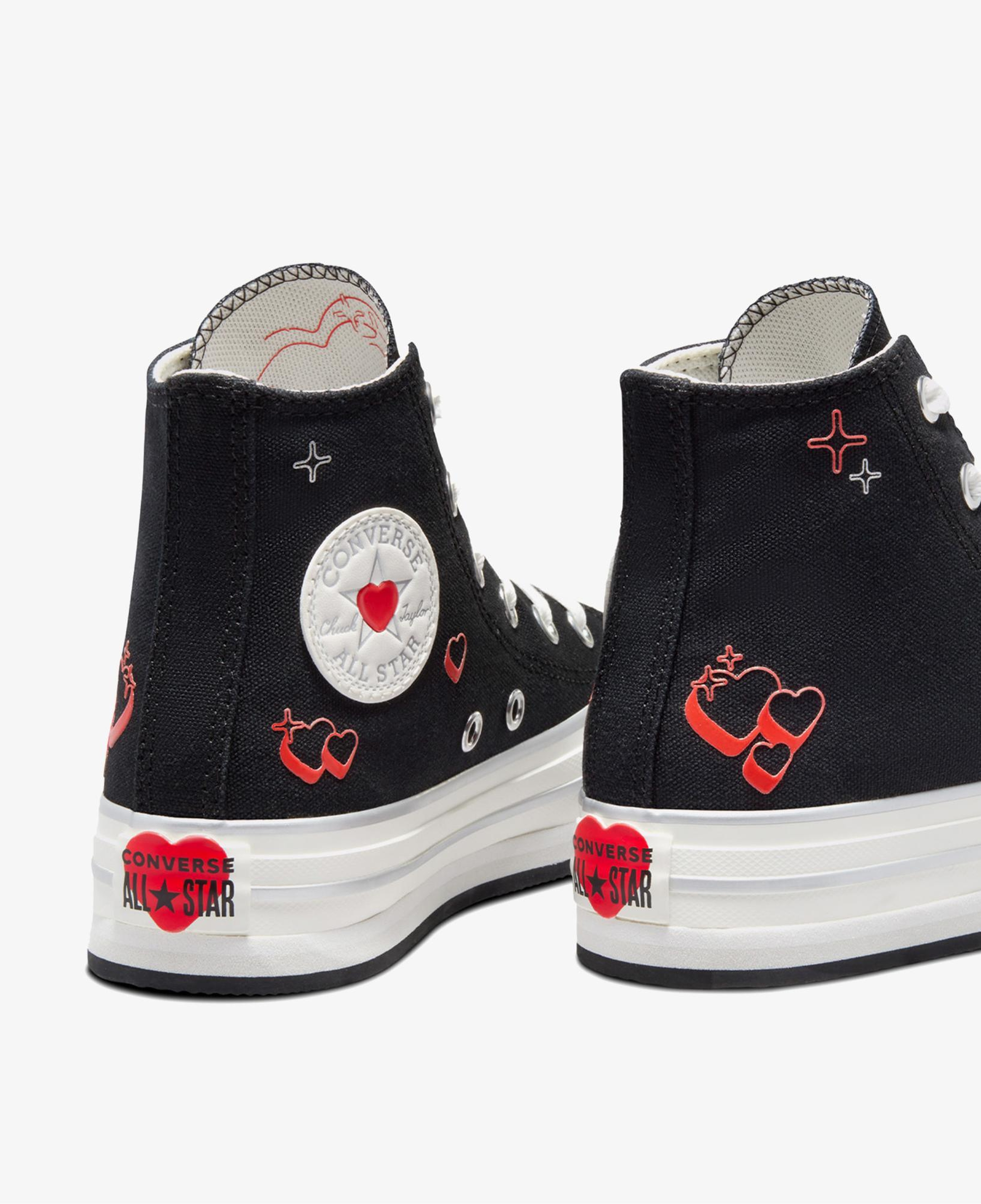 Converse Chuck Taylor All Star Eva Lift Y2K Heart Çocuk Siyah Platform Sneaker