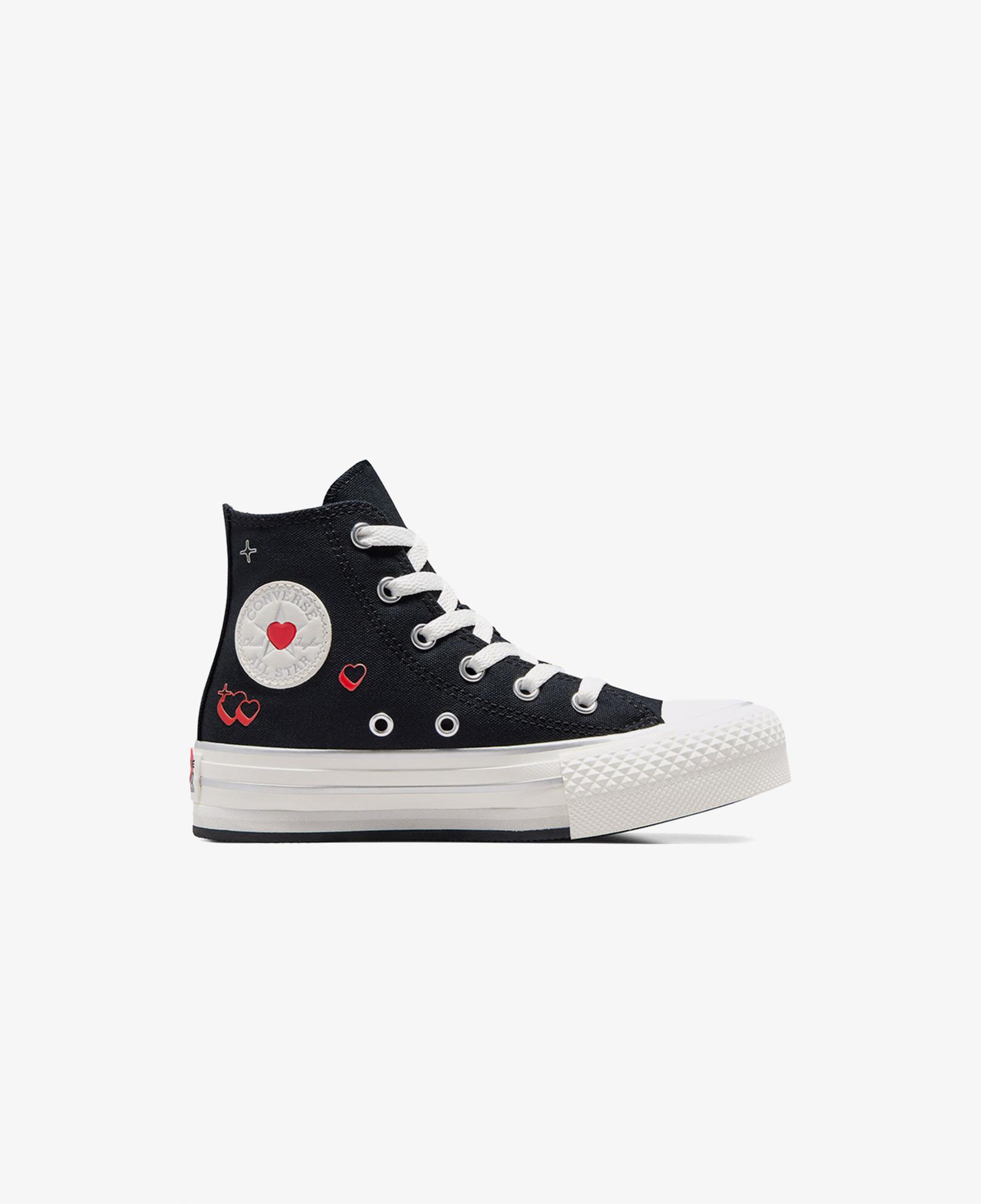 Converse Chuck Taylor All Star Eva Lift Y2K Heart Çocuk Siyah Platform Sneaker