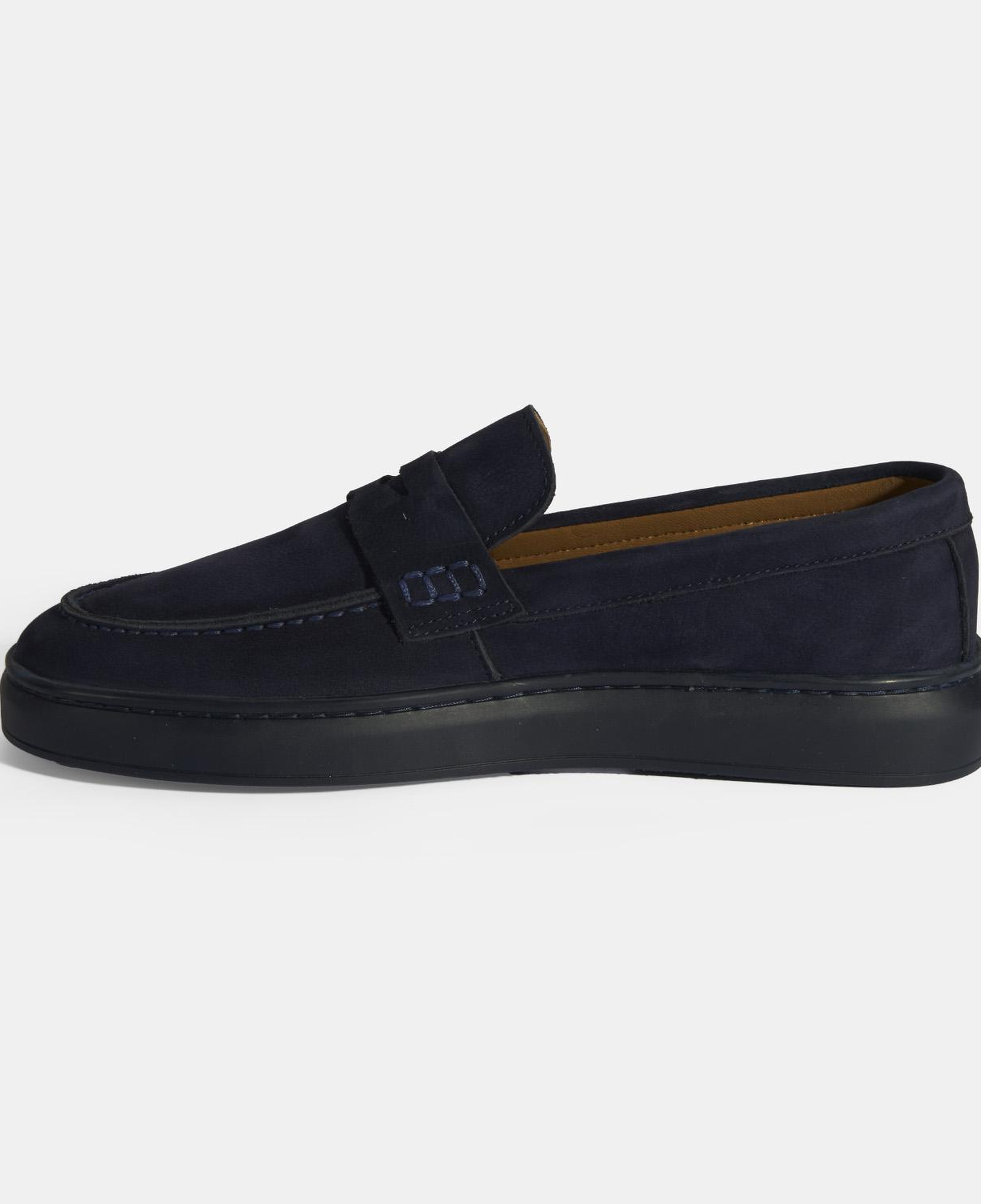 Erkek Lacivert Slip-On Nubuk Deri Loafer
