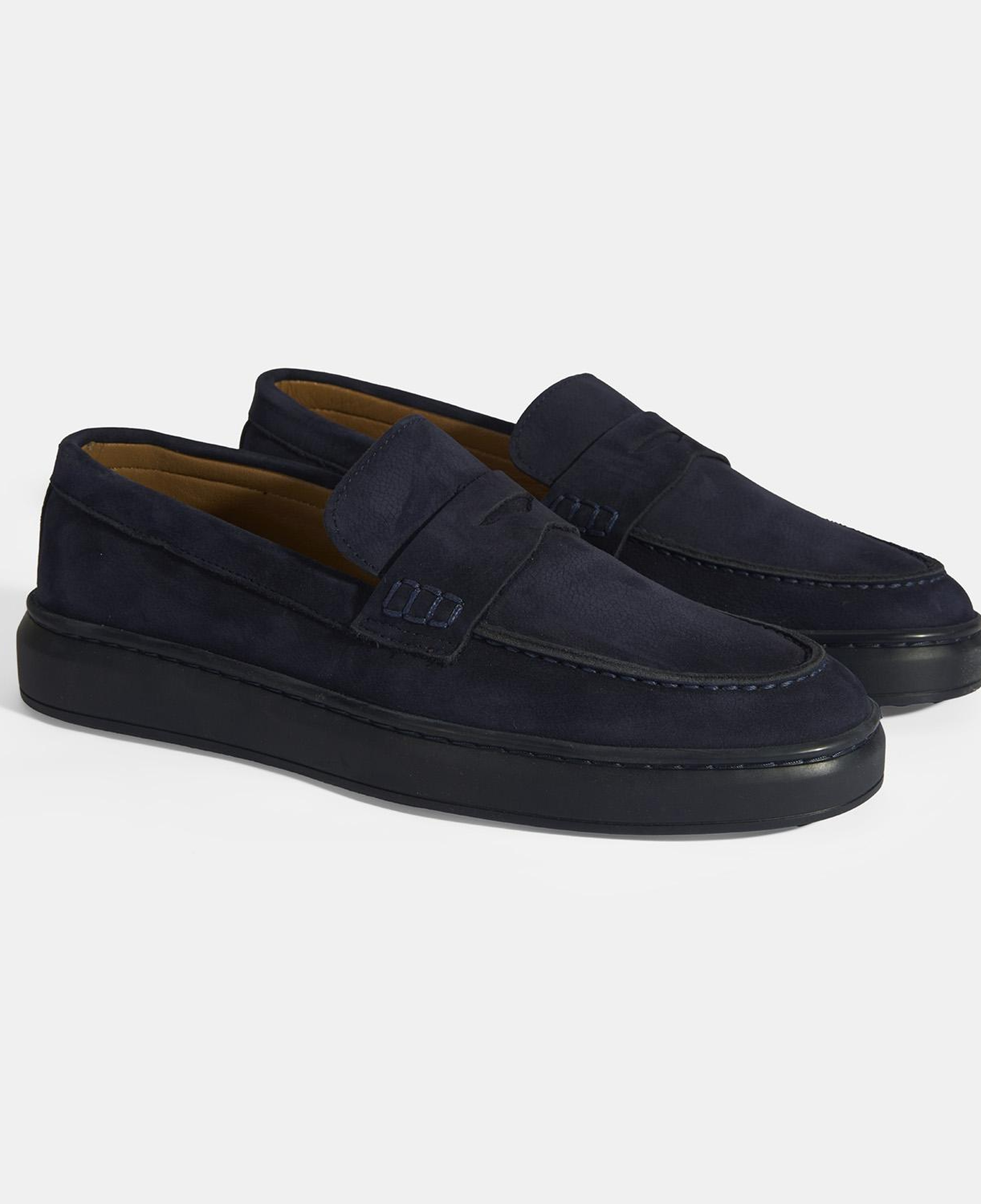 Erkek Lacivert Slip-On Nubuk Deri Loafer