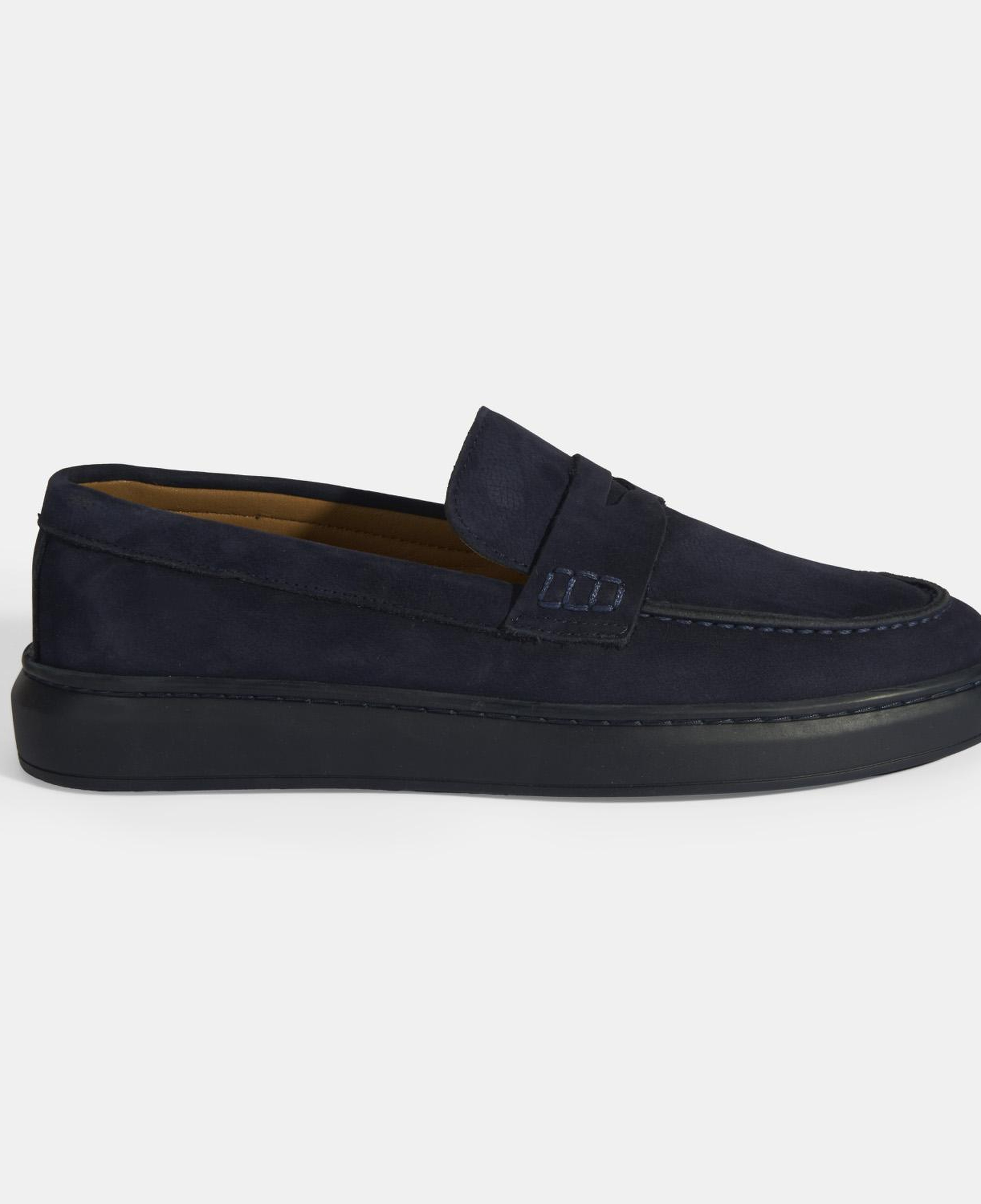 Erkek Lacivert Slip-On Nubuk Deri Loafer