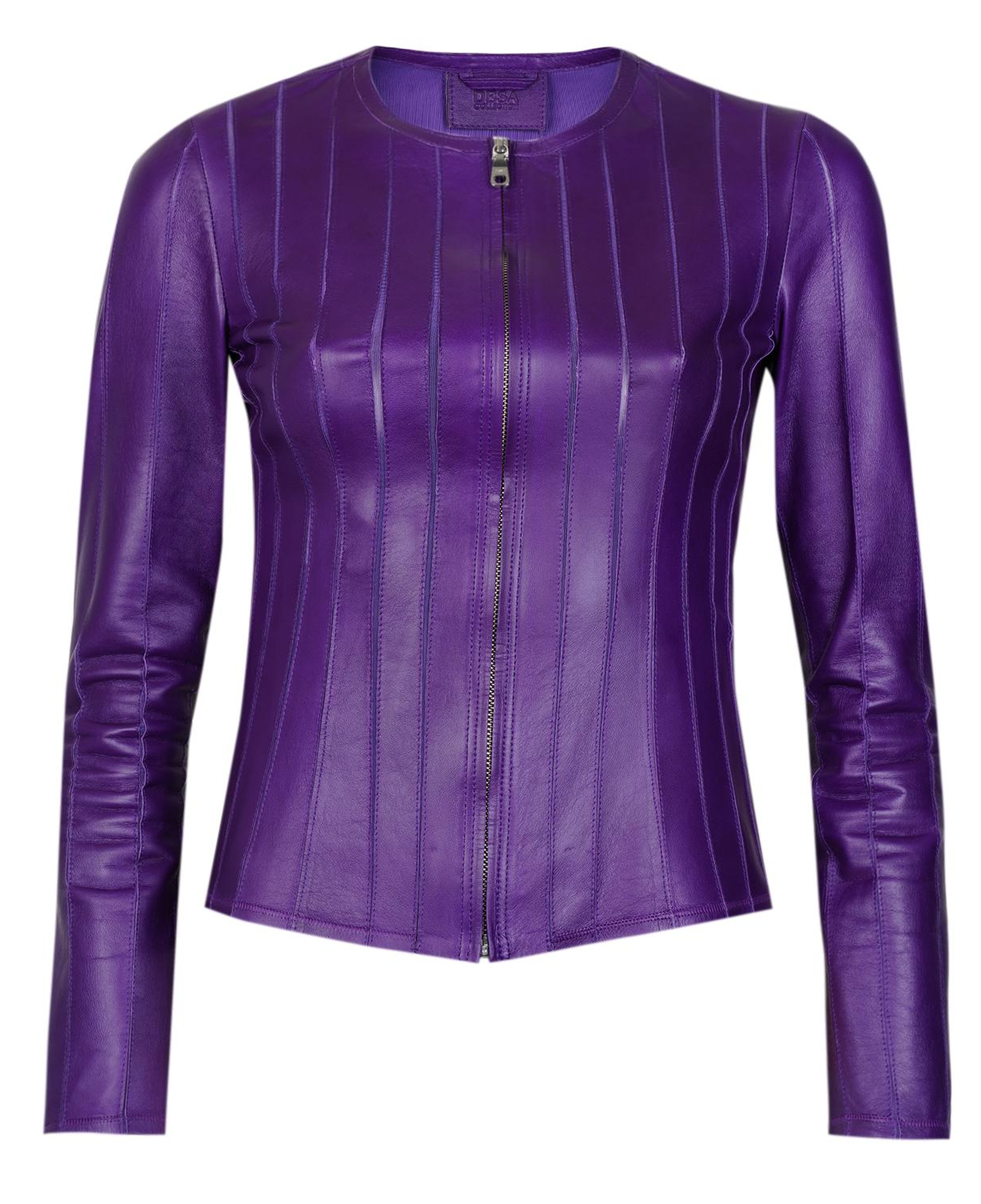 Deundria Mor Kadın Fit Panelli Deri Ceket