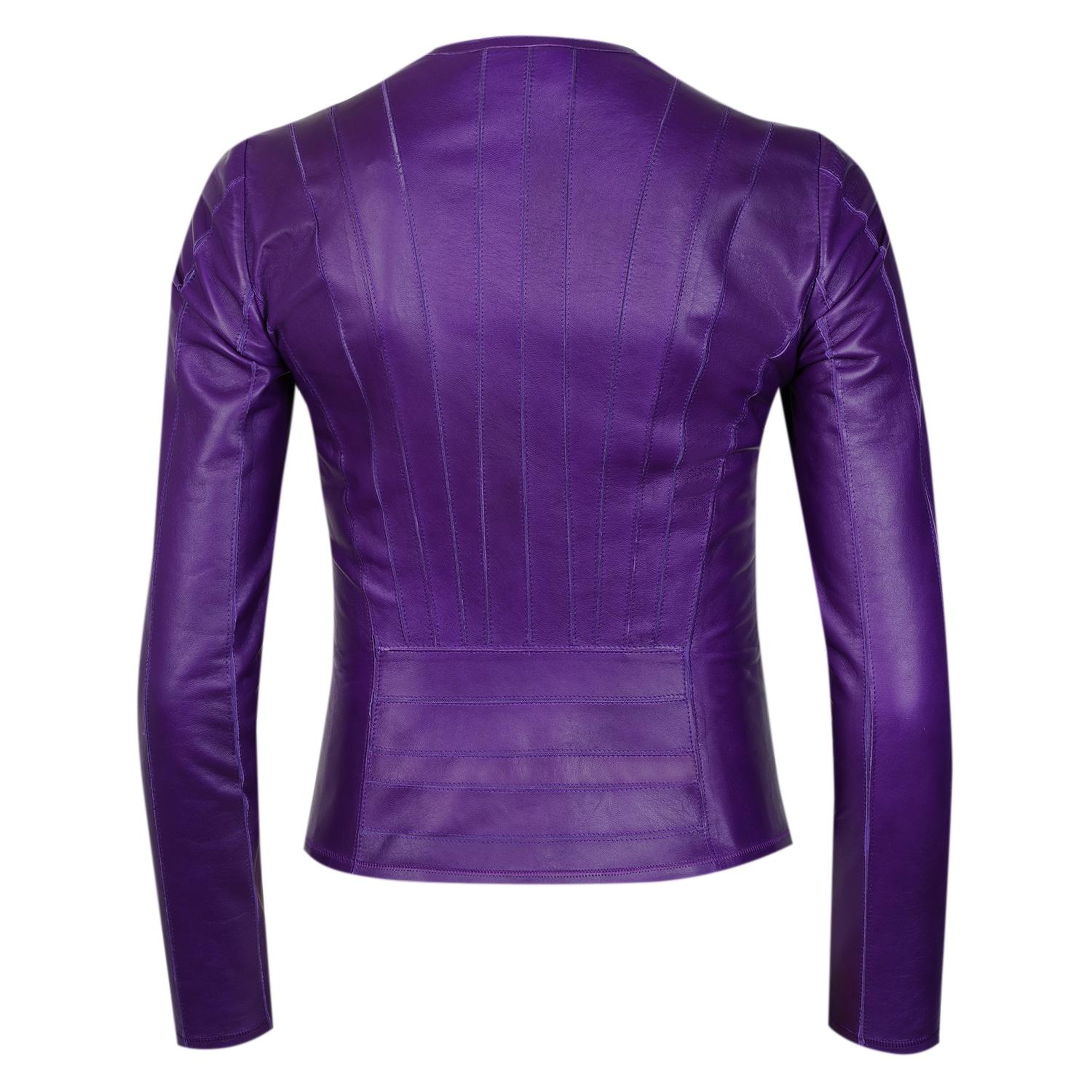 Deundria Mor Kadın Fit Panelli Deri Ceket